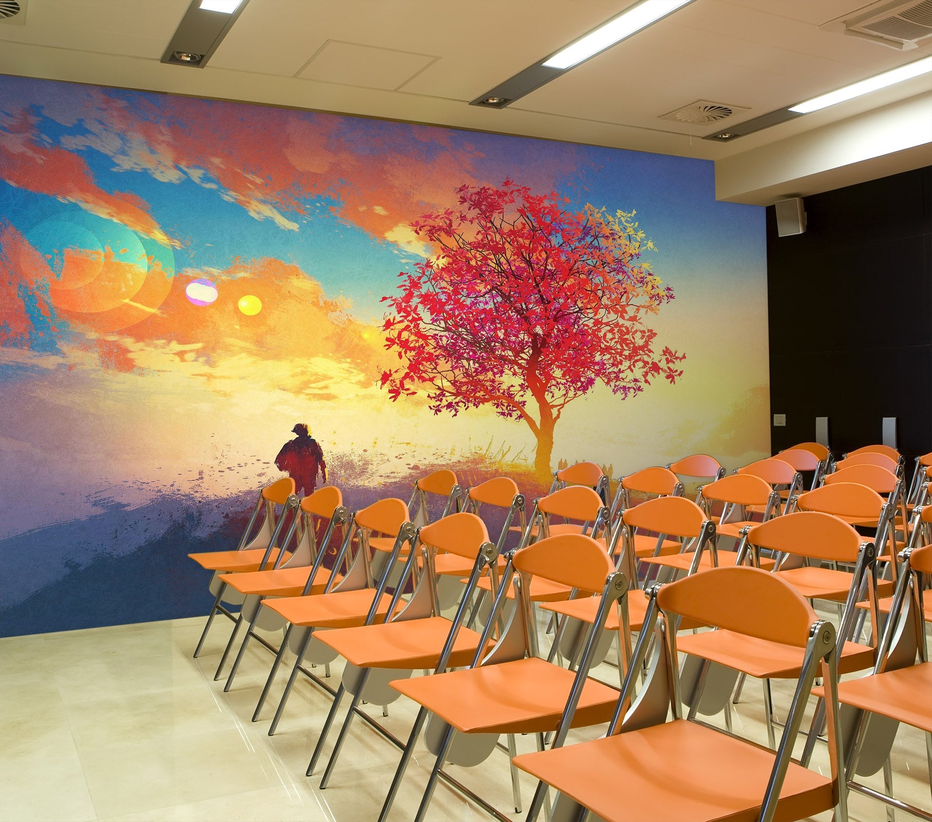 3D Dusk Tree 167 Wall Murals Wallpaper AJ Wallpaper 2