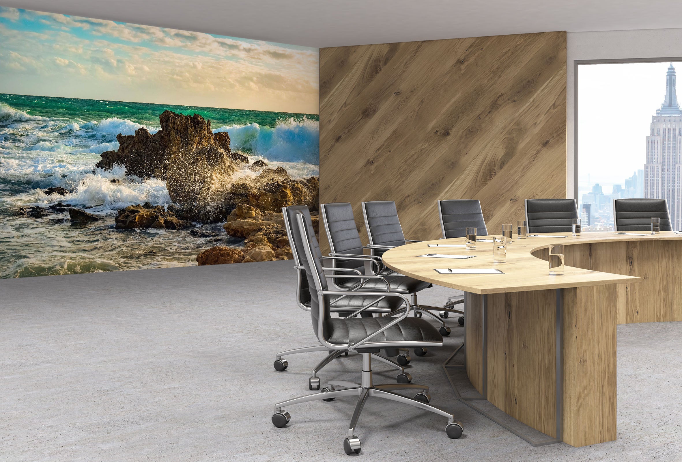 3D Wave Stone 018 Wall Murals Wallpaper AJ Wallpaper 2