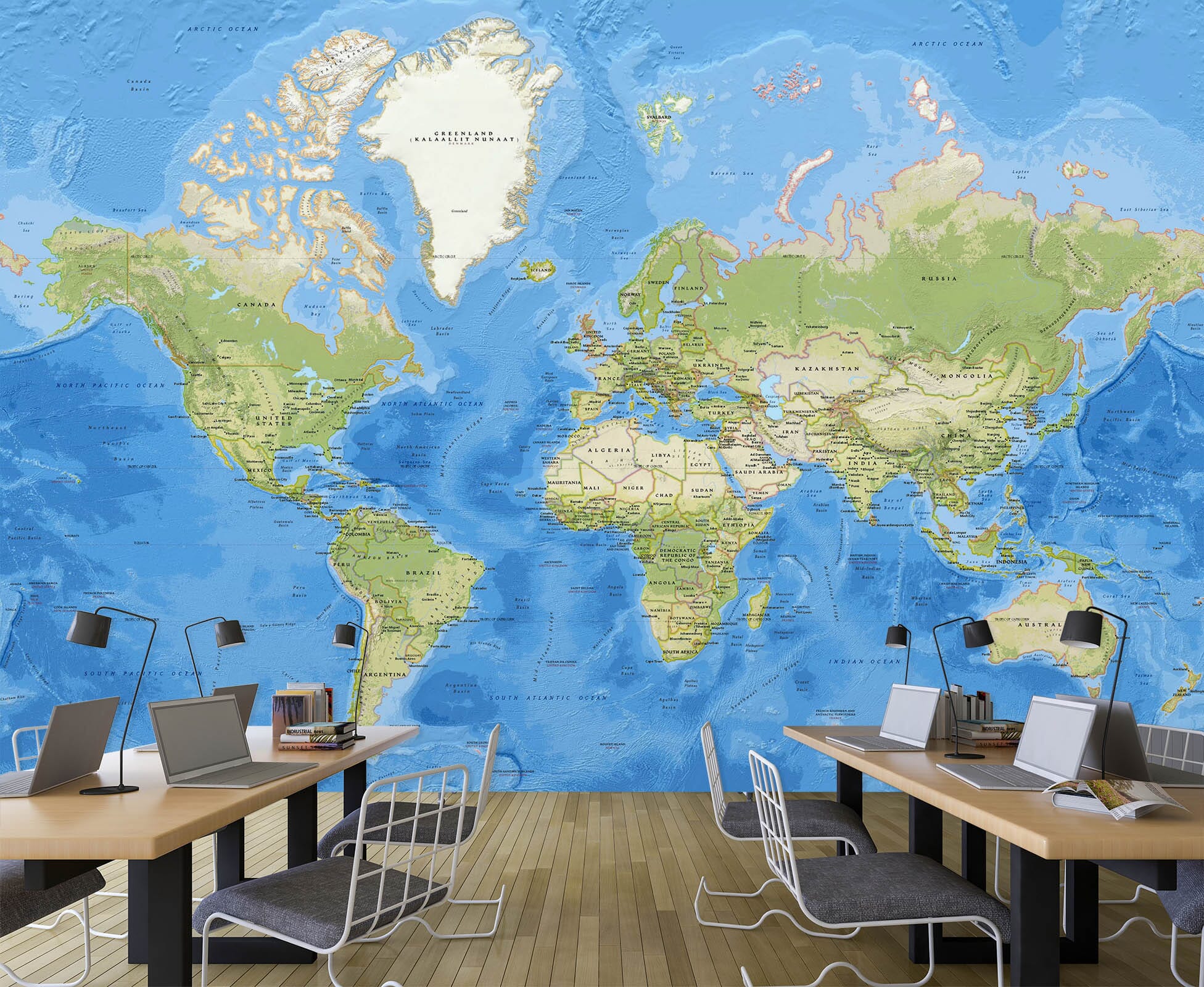 3D Sea Island 2143 World Map Wall Murals Wallpaper AJ Wallpaper 2