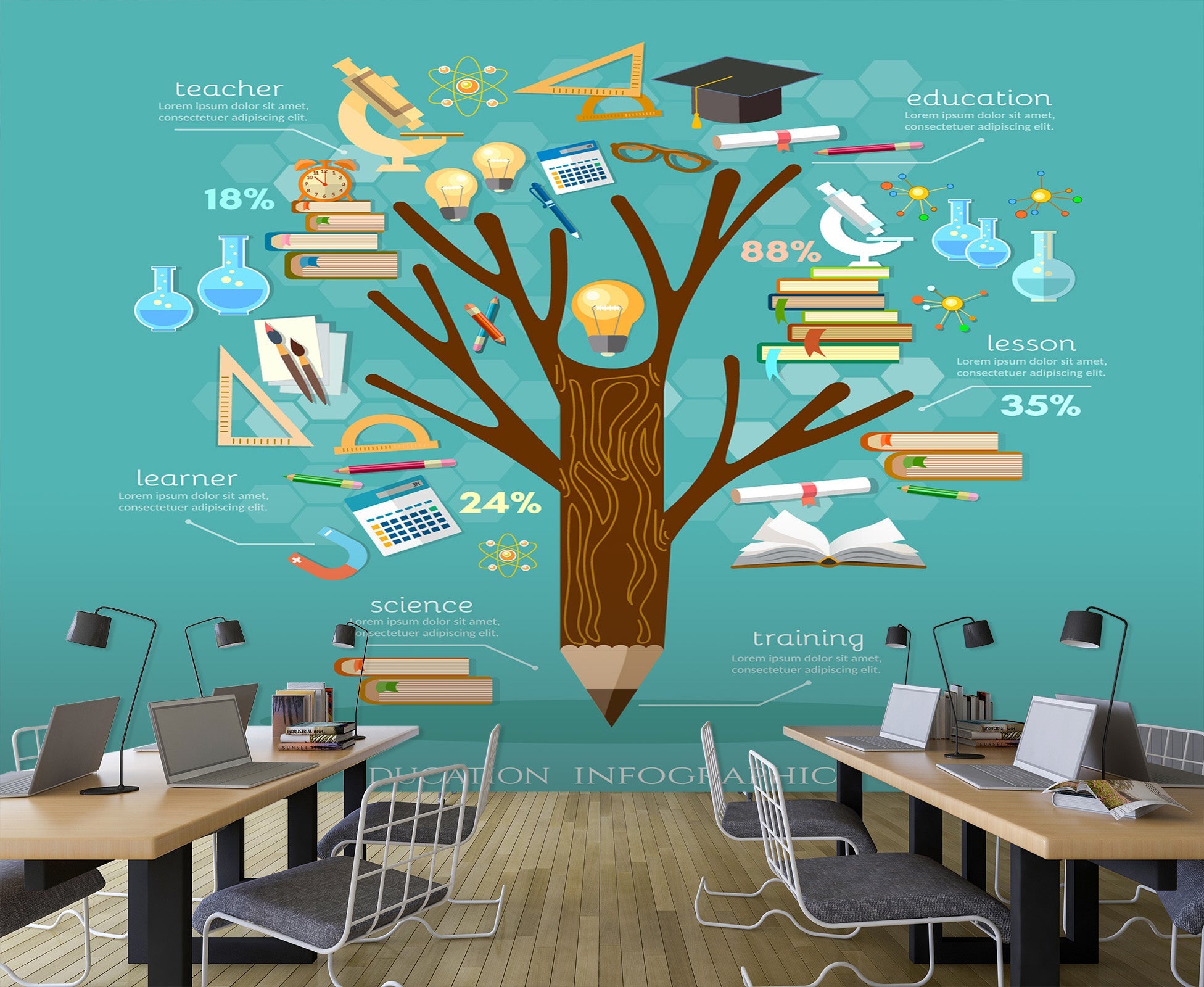 3D Tree Pen Book 171 Wall Murals Wallpaper AJ Wallpaper 2