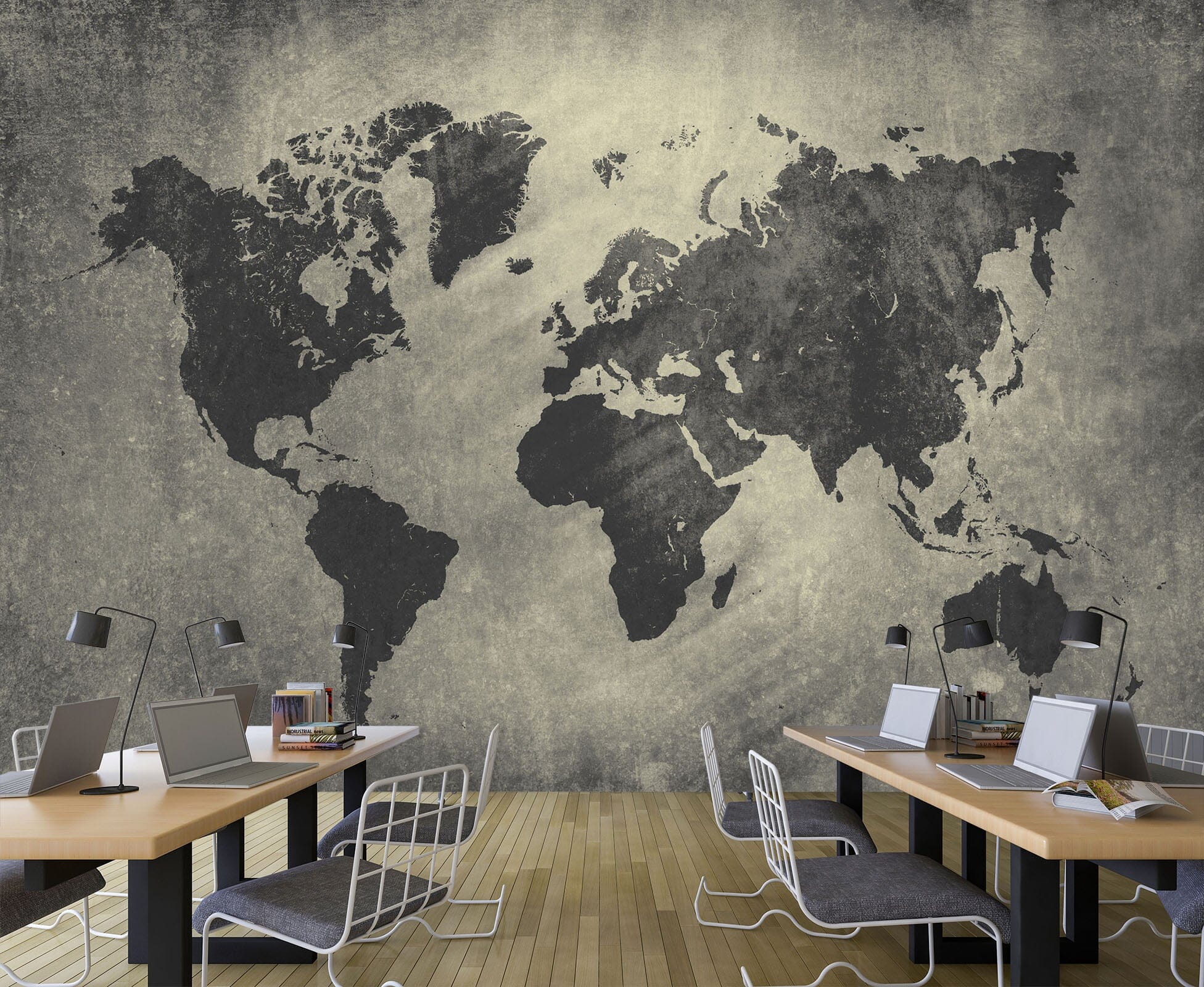 3D Black Pattern 2031 World Map Wall Murals Wallpaper AJ Wallpaper 2