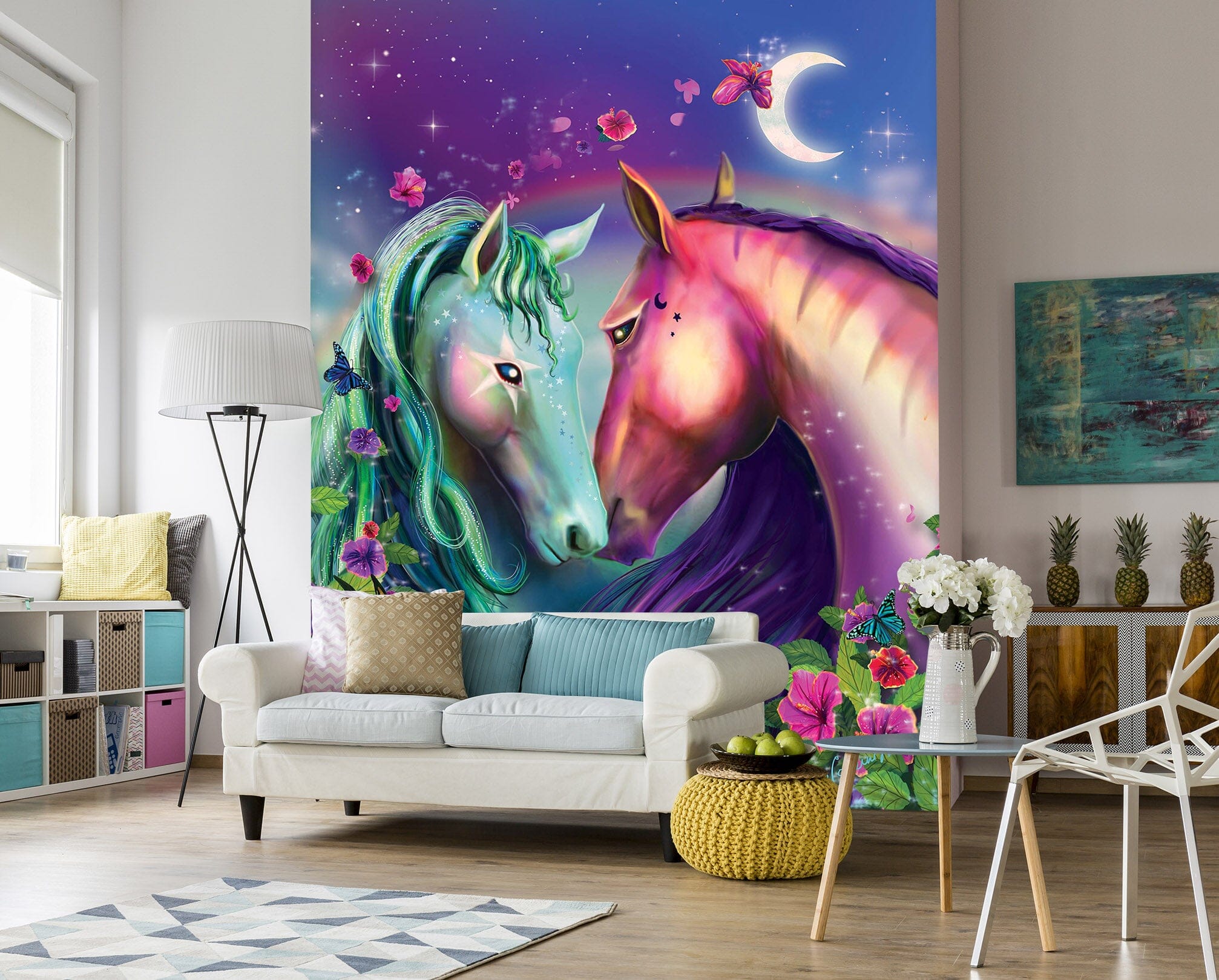 3D Two Horses 1424 Rose Catherine Khan Wall Mural Wall Murals Wallpaper AJ Wallpaper 2