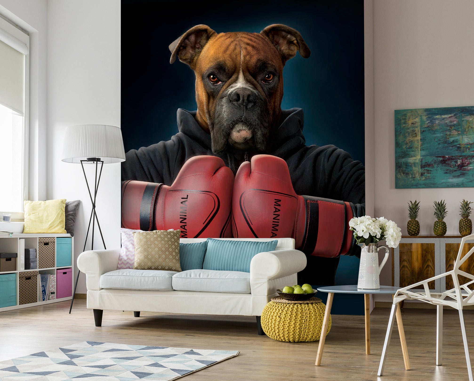 3D Boxing Dog 1415 Wall Murals Exclusive Designer Vincent