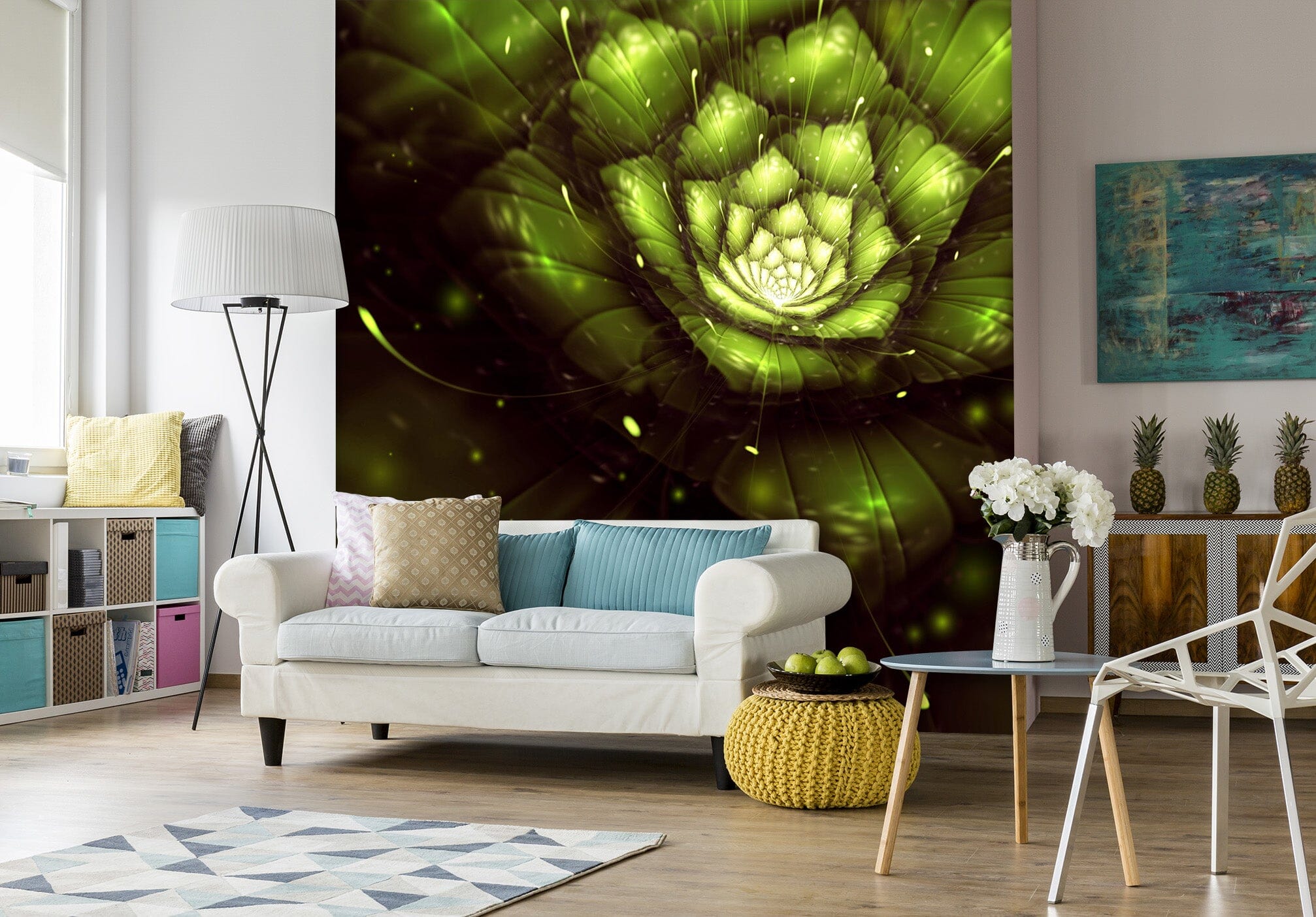 3D Green Lotus 2027 Wall Murals Wallpaper AJ Wallpaper 2