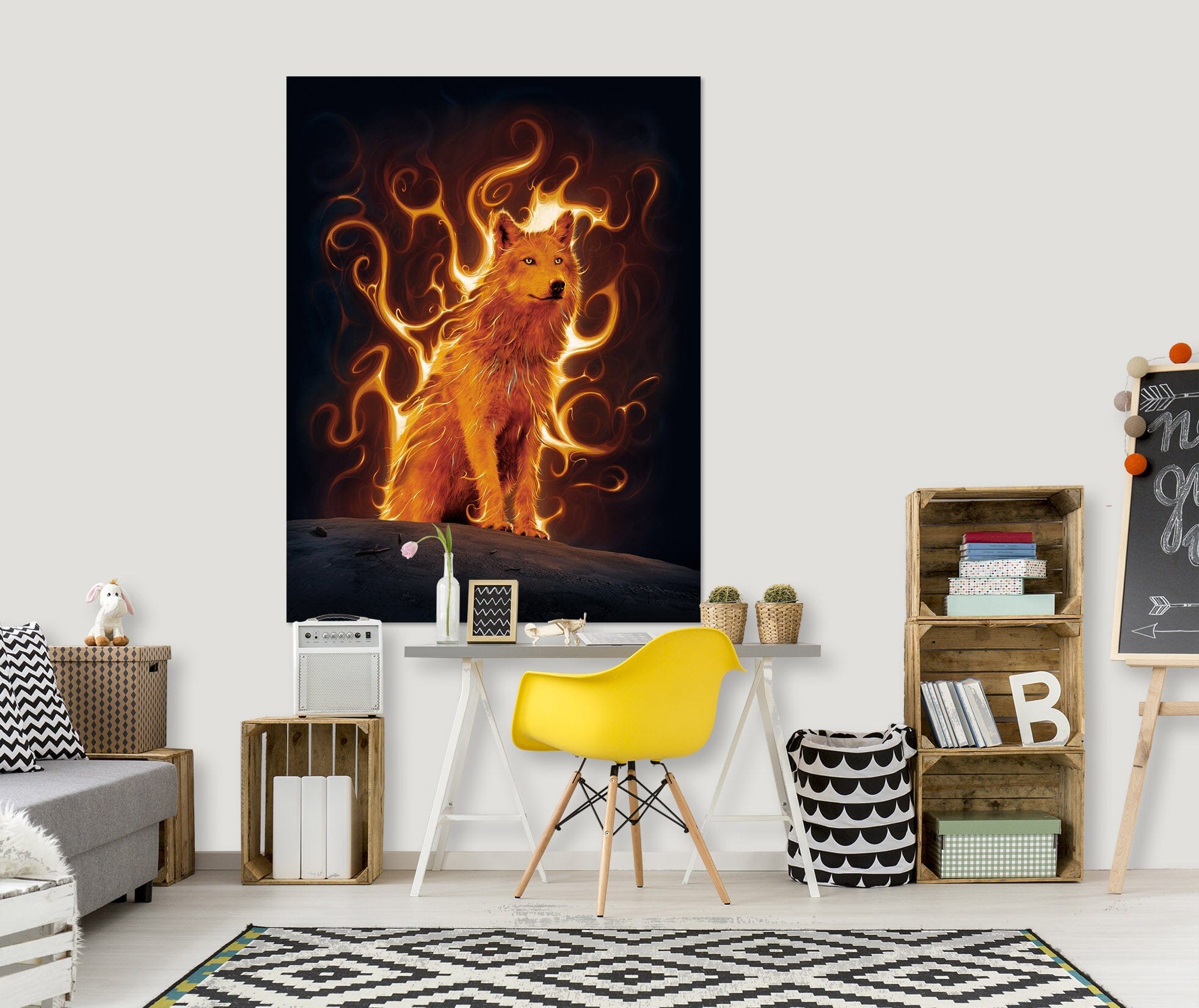 3D Phoenix Wolf Def 061 Vincent Hie Wall Sticker Wallpaper AJ Wallpaper 2