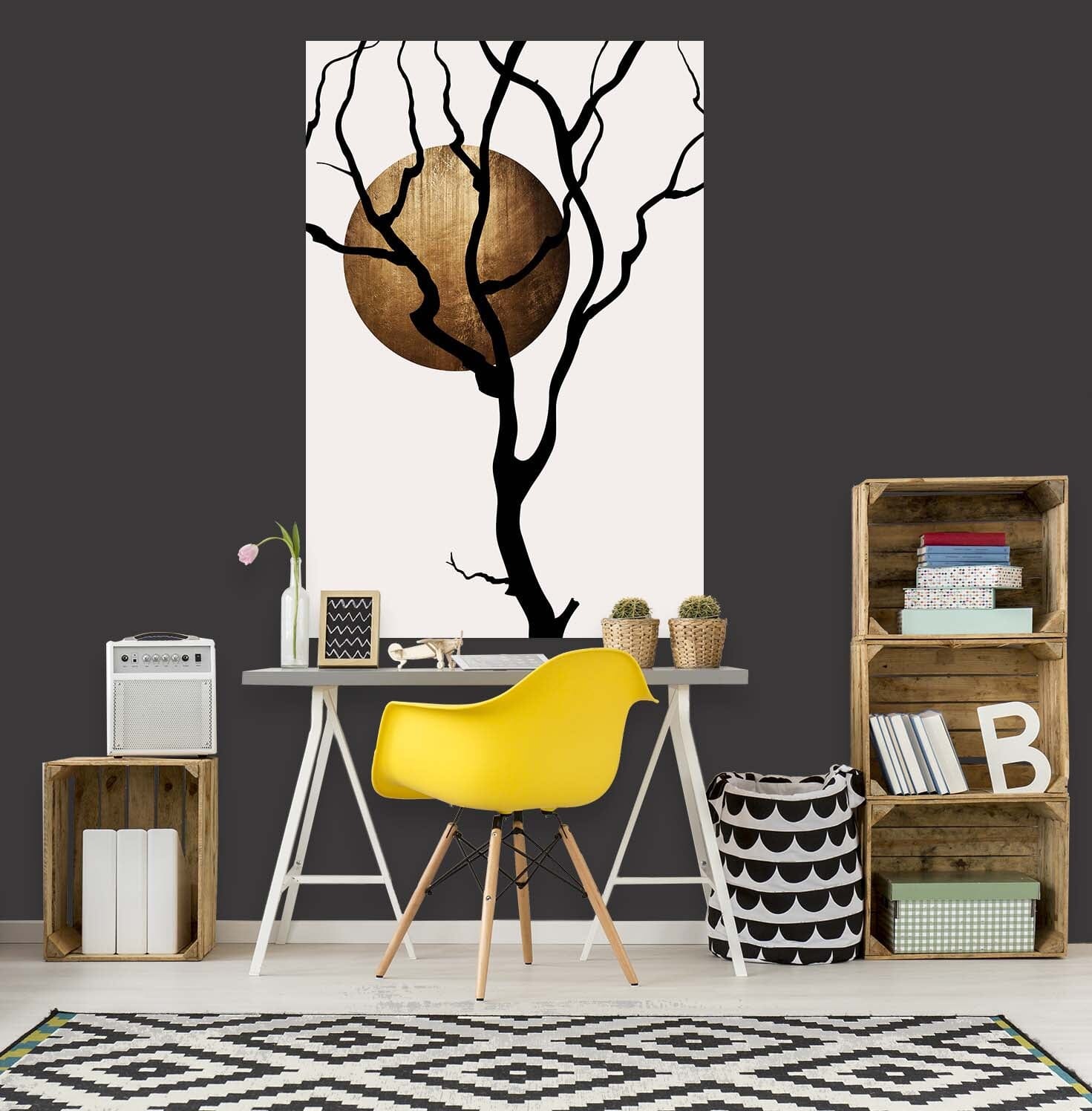 3D Twig Moon 187 Boris Draschoff Wall Sticker Wallpaper AJ Wallpaper 2