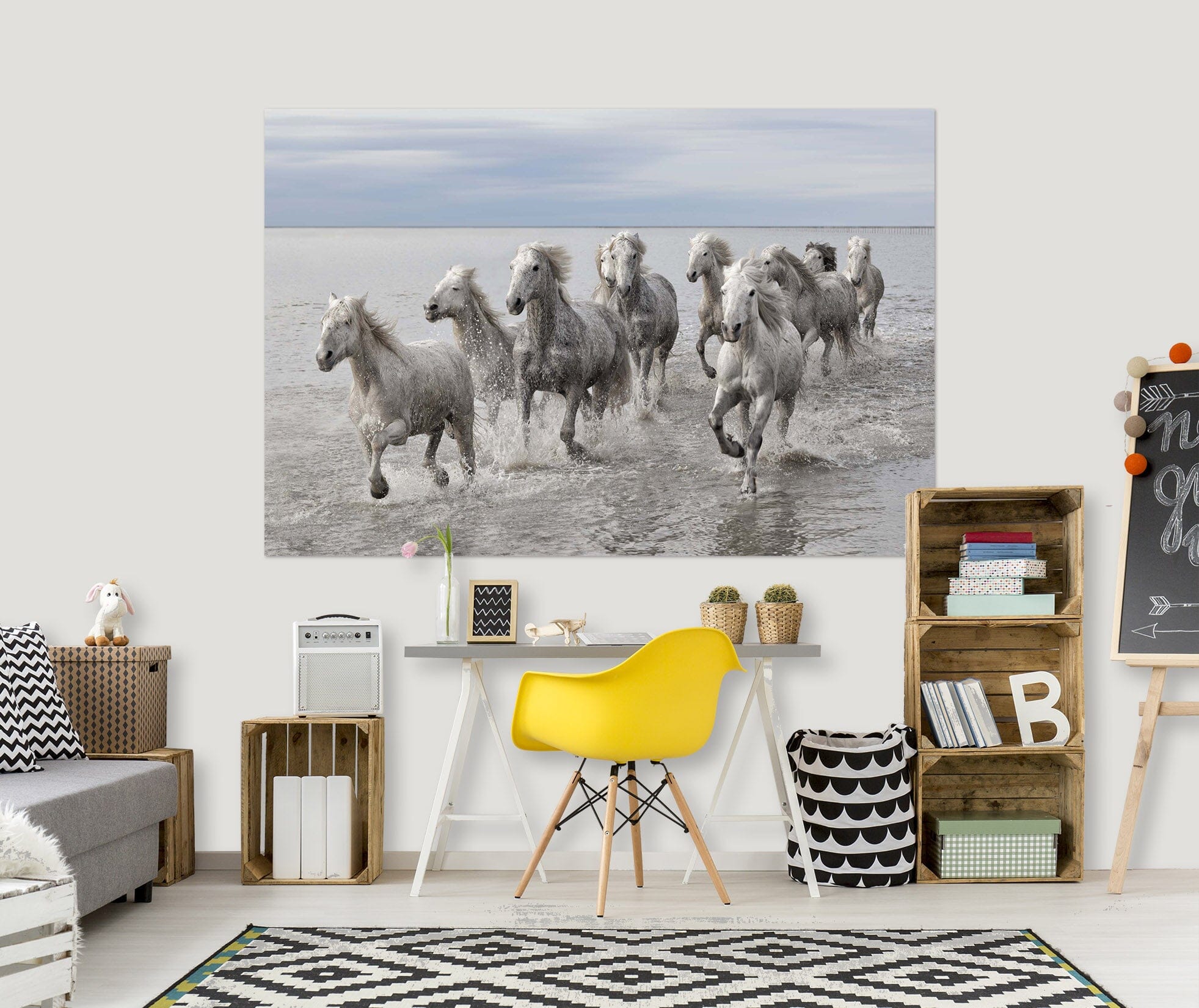 3D White Horse 199 Marco Carmassi Wall Sticker Wallpaper AJ Wallpaper 2