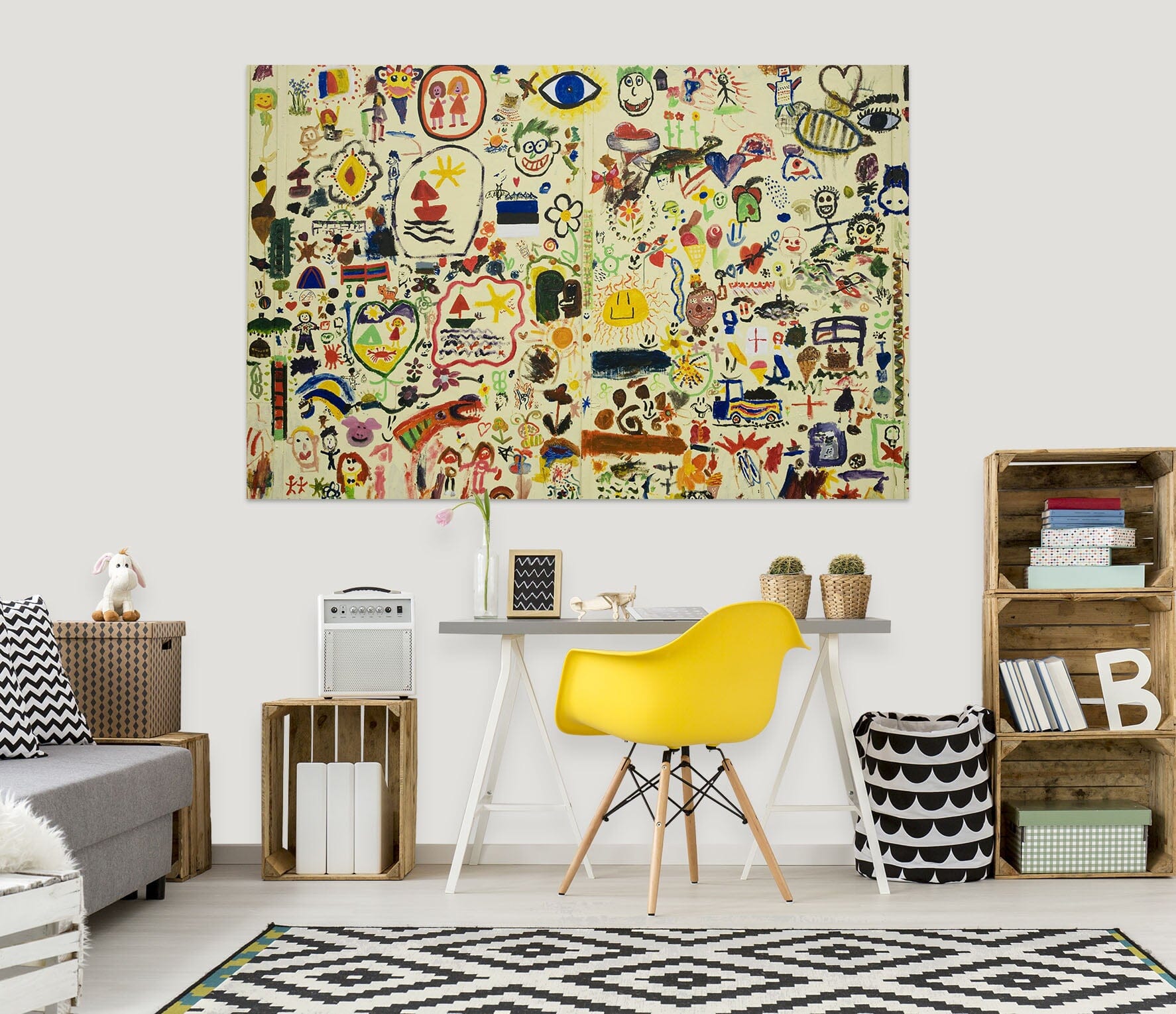 3D Crayon Drawing 1067 Wall Sticker Wallpaper AJ Wallpaper 2