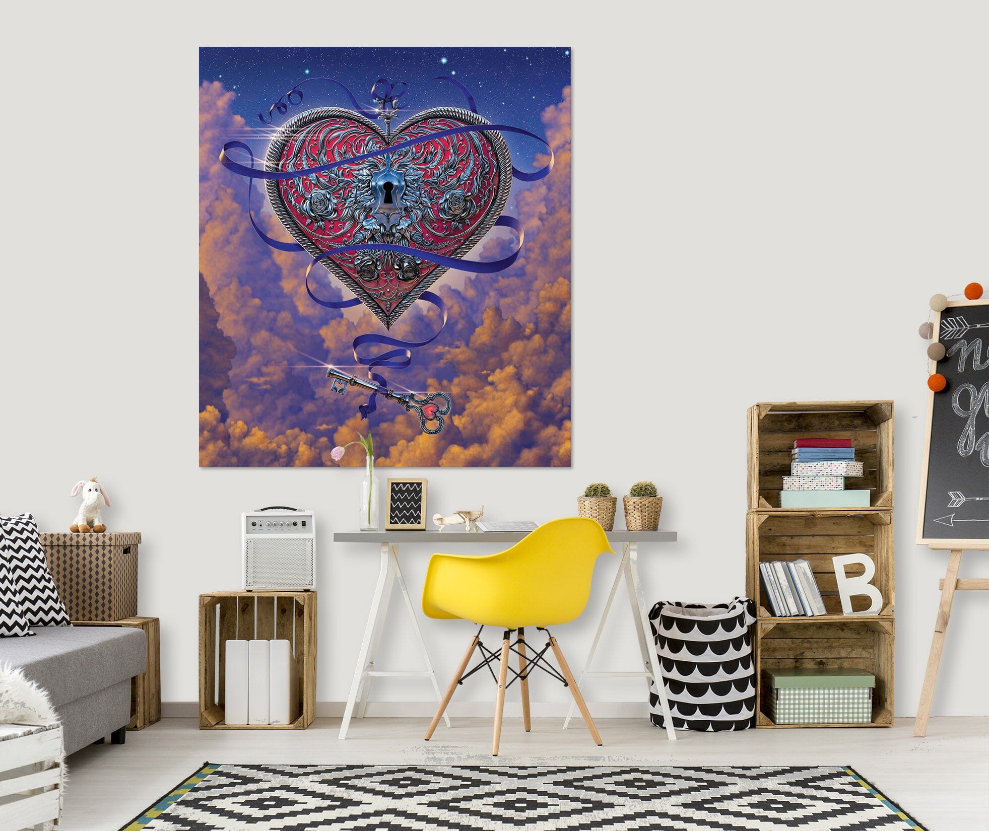 3D Heart And Key 041 Vincent Hie Wall Sticker Wallpaper AJ Wallpaper 2