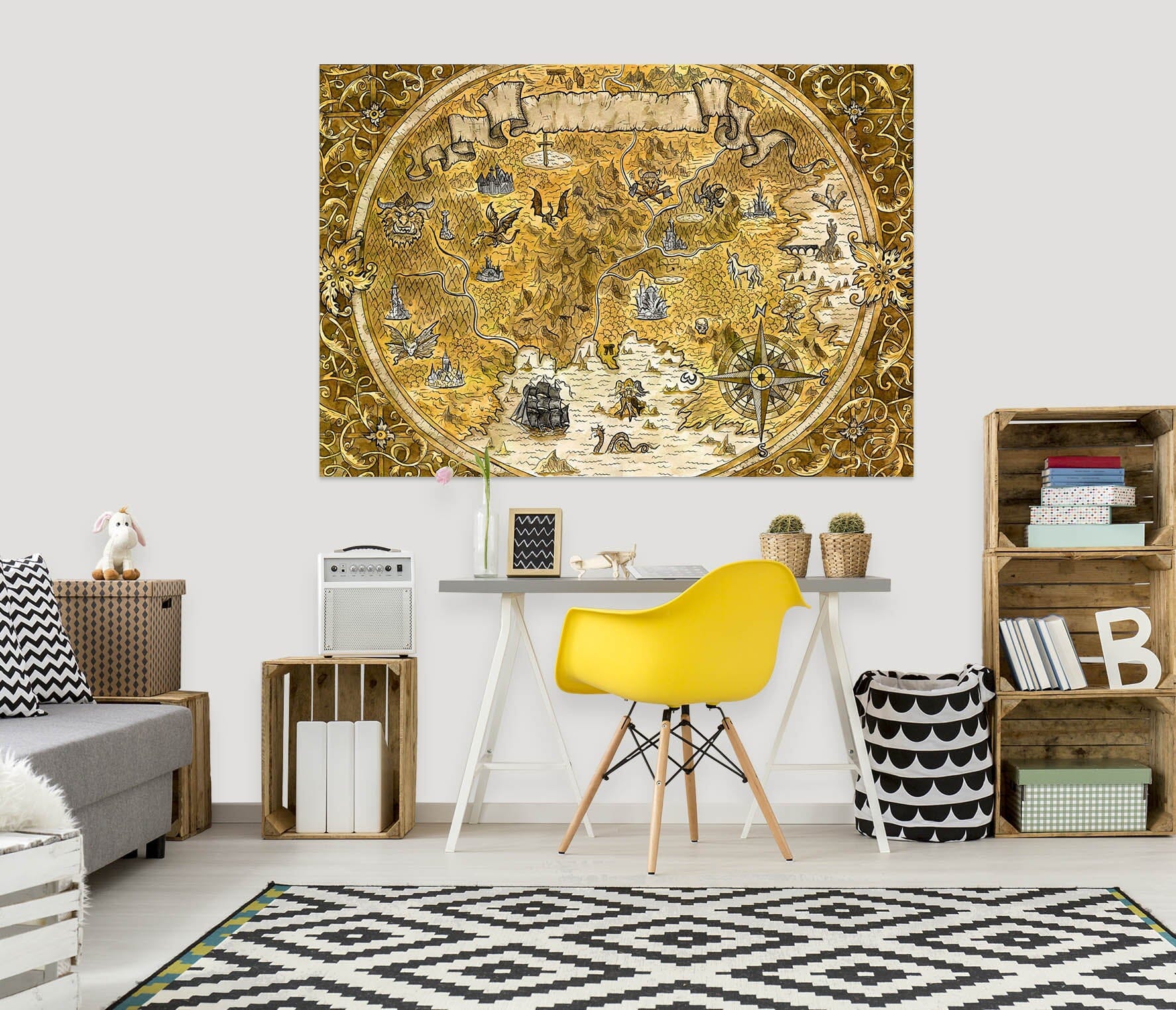 3D Valley River 280 World Map Wall Sticker Wallpaper AJ Wallpaper 2