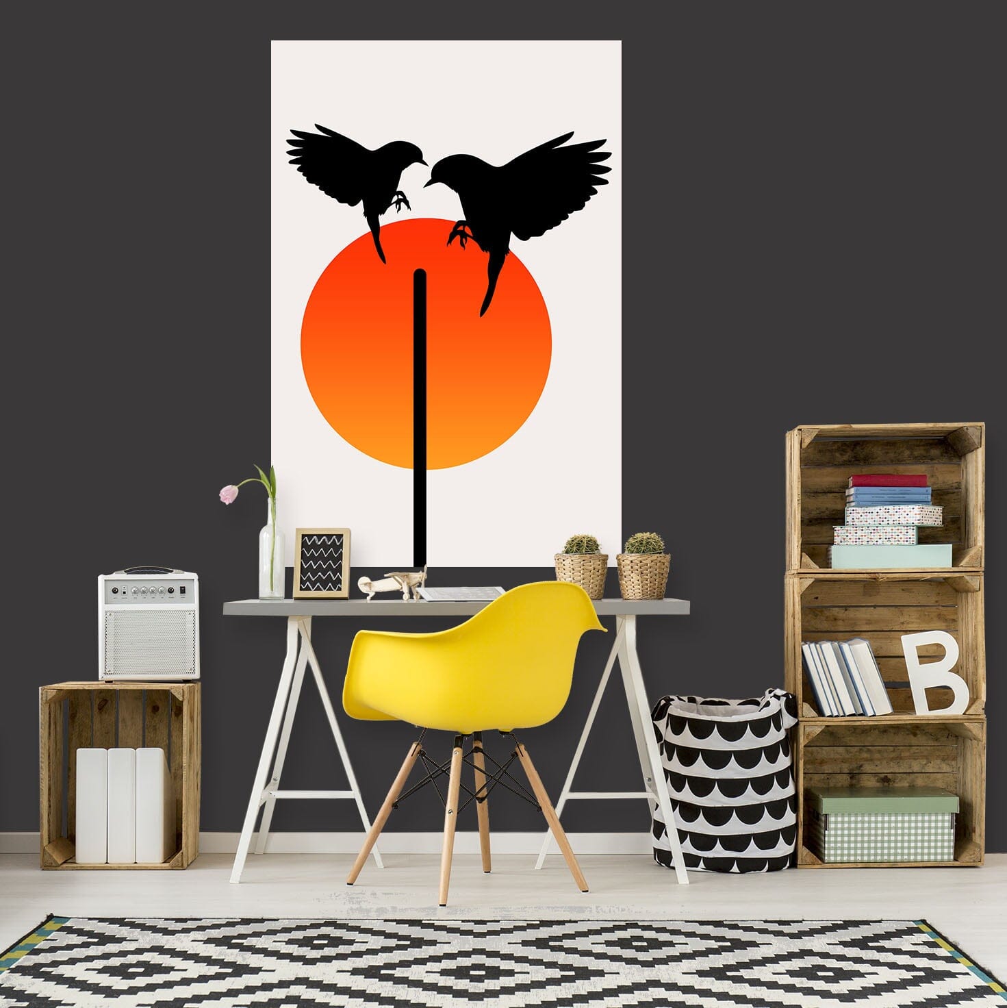 3D Bird Sun 233 Boris Draschoff Wall Sticker Wallpaper AJ Wallpaper 2