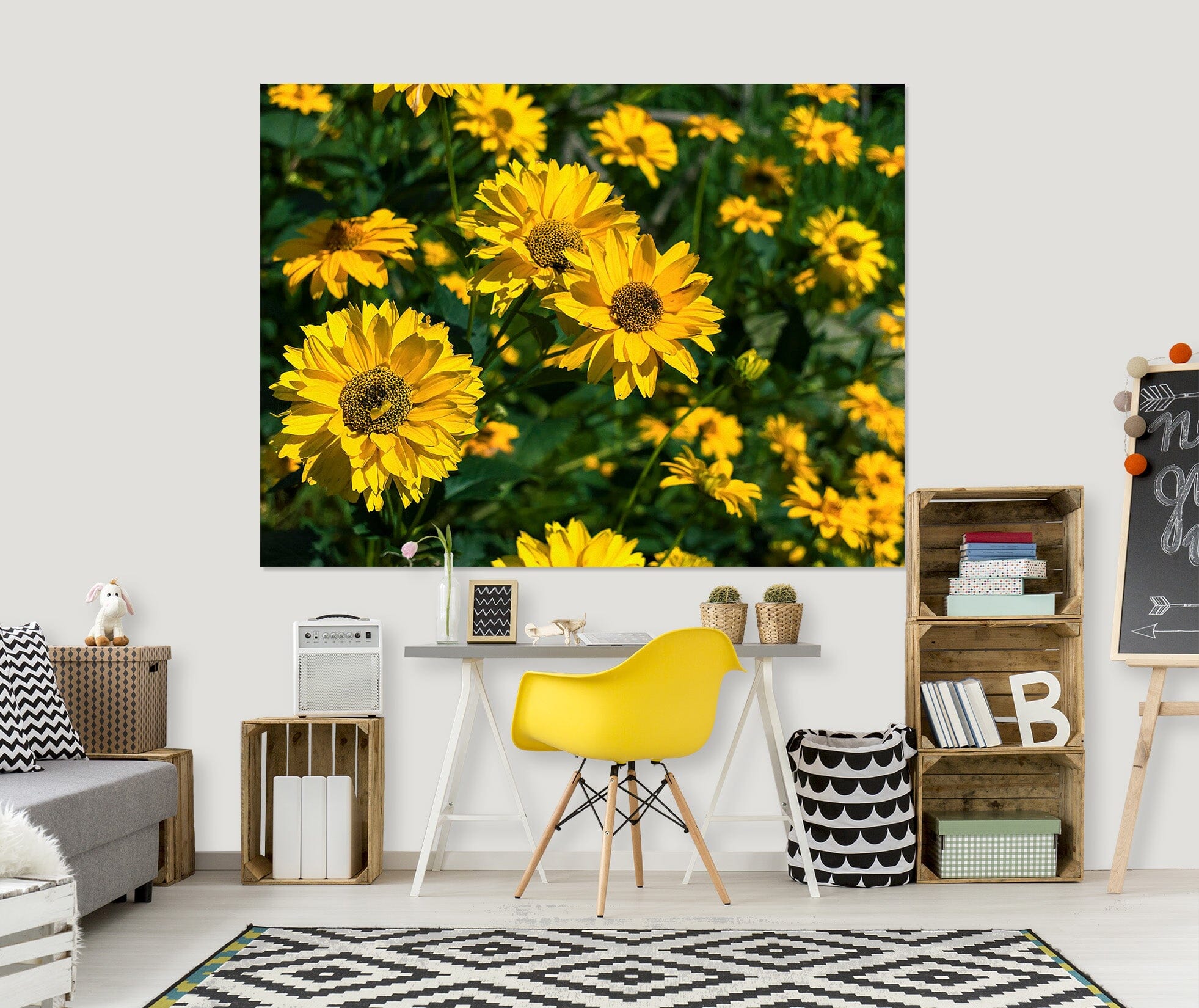 3D Sun Flower 132 Jerry LoFaro Wall Sticker Wallpaper AJ Wallpaper 2