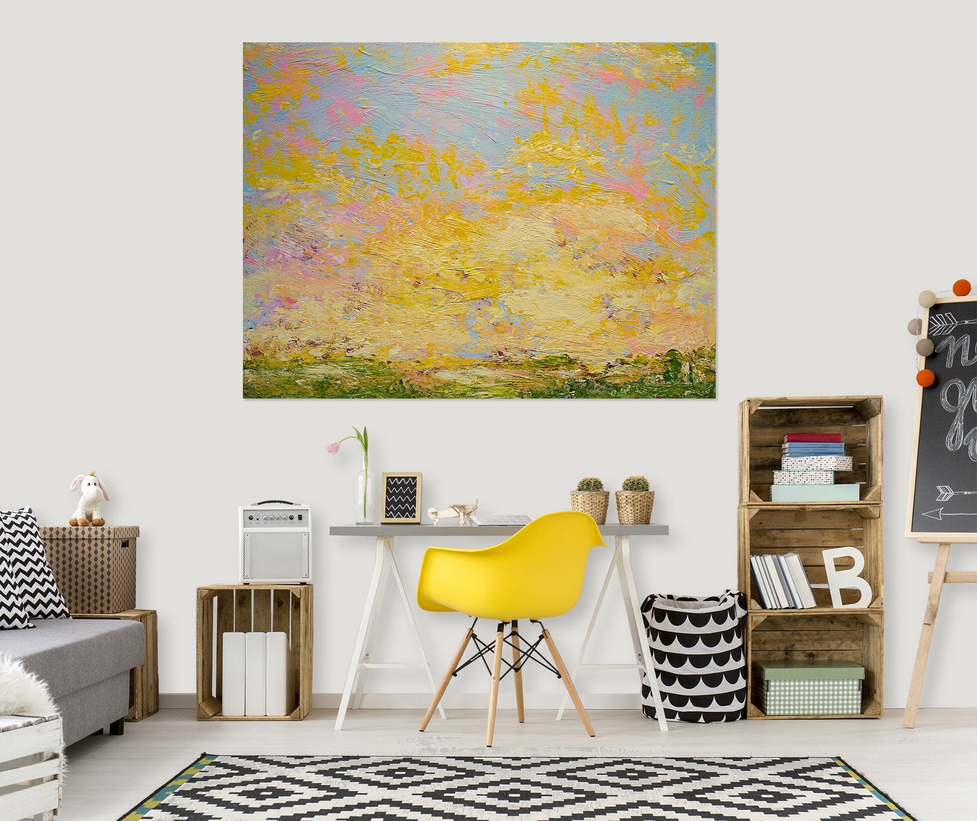 3D Yellow Smudge 190 Allan P. Friedlander Wall Sticker Wallpaper AJ Wallpaper 2