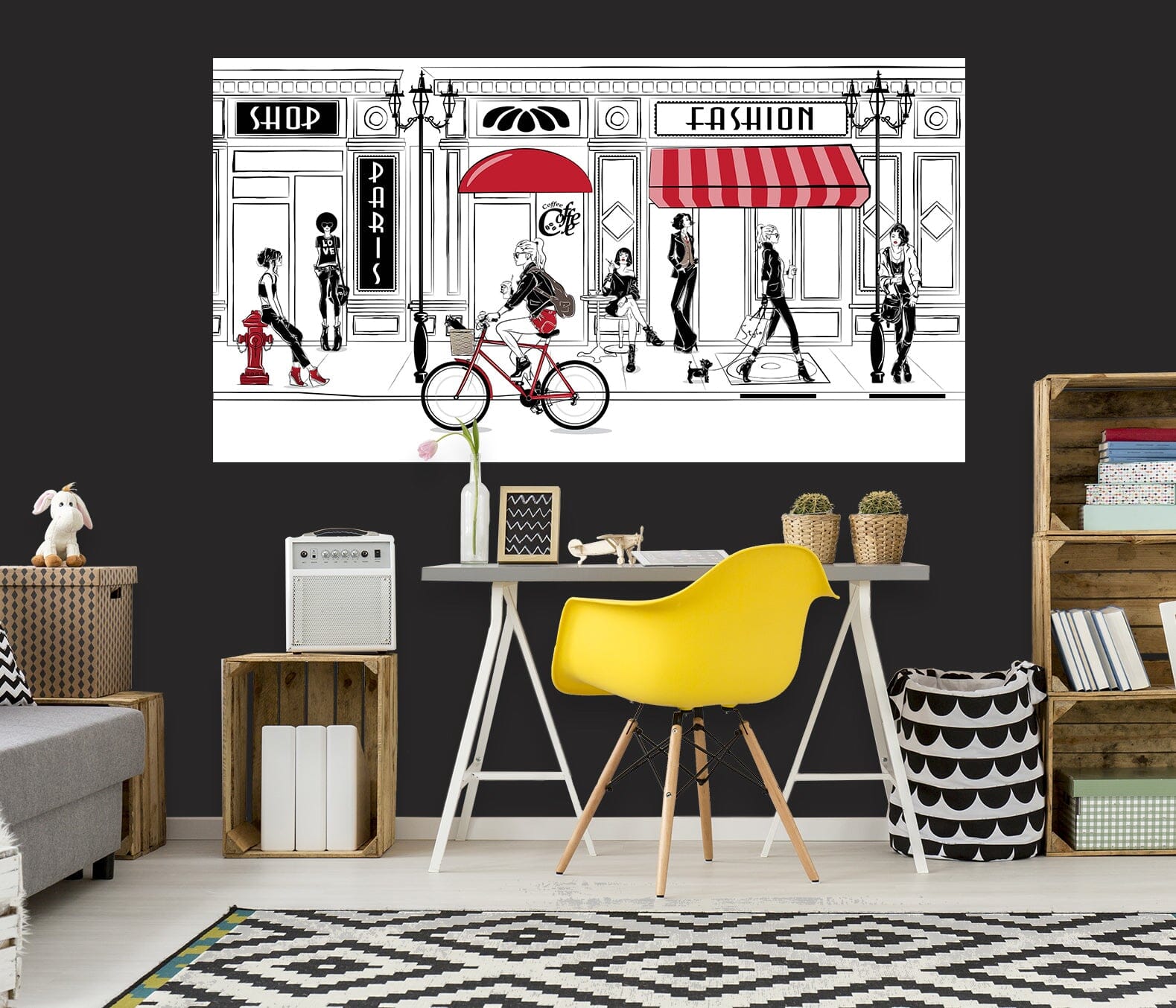 3D Woman Bicycle Shop 1057 Wall Sticker Wallpaper AJ Wallpaper 2