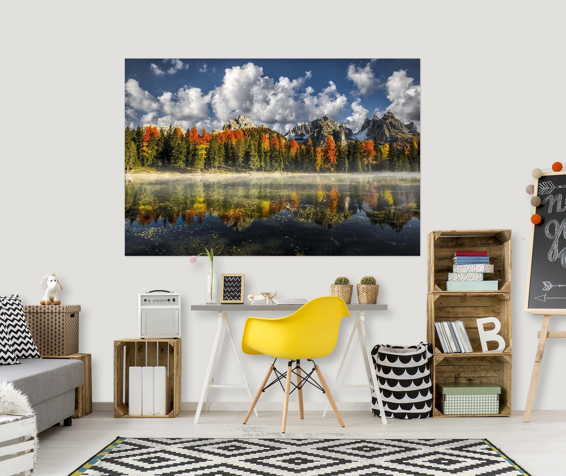 3D Valley Lake 181 Marco Carmassi Wall Sticker Wallpaper AJ Wallpaper 2