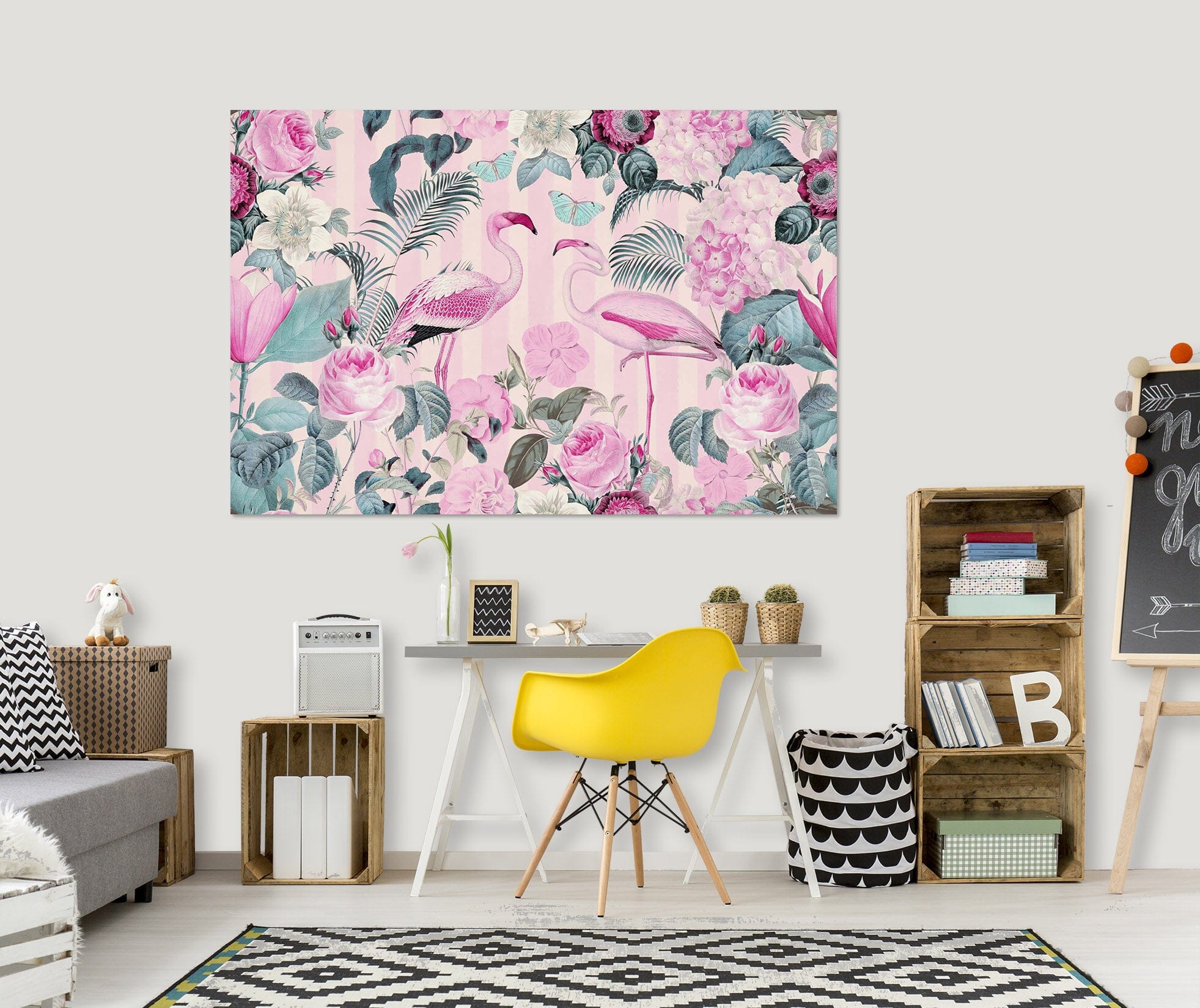 3D Pink Flamingo 021 Andrea haase Wall Sticker Wallpaper AJ Wallpaper 2