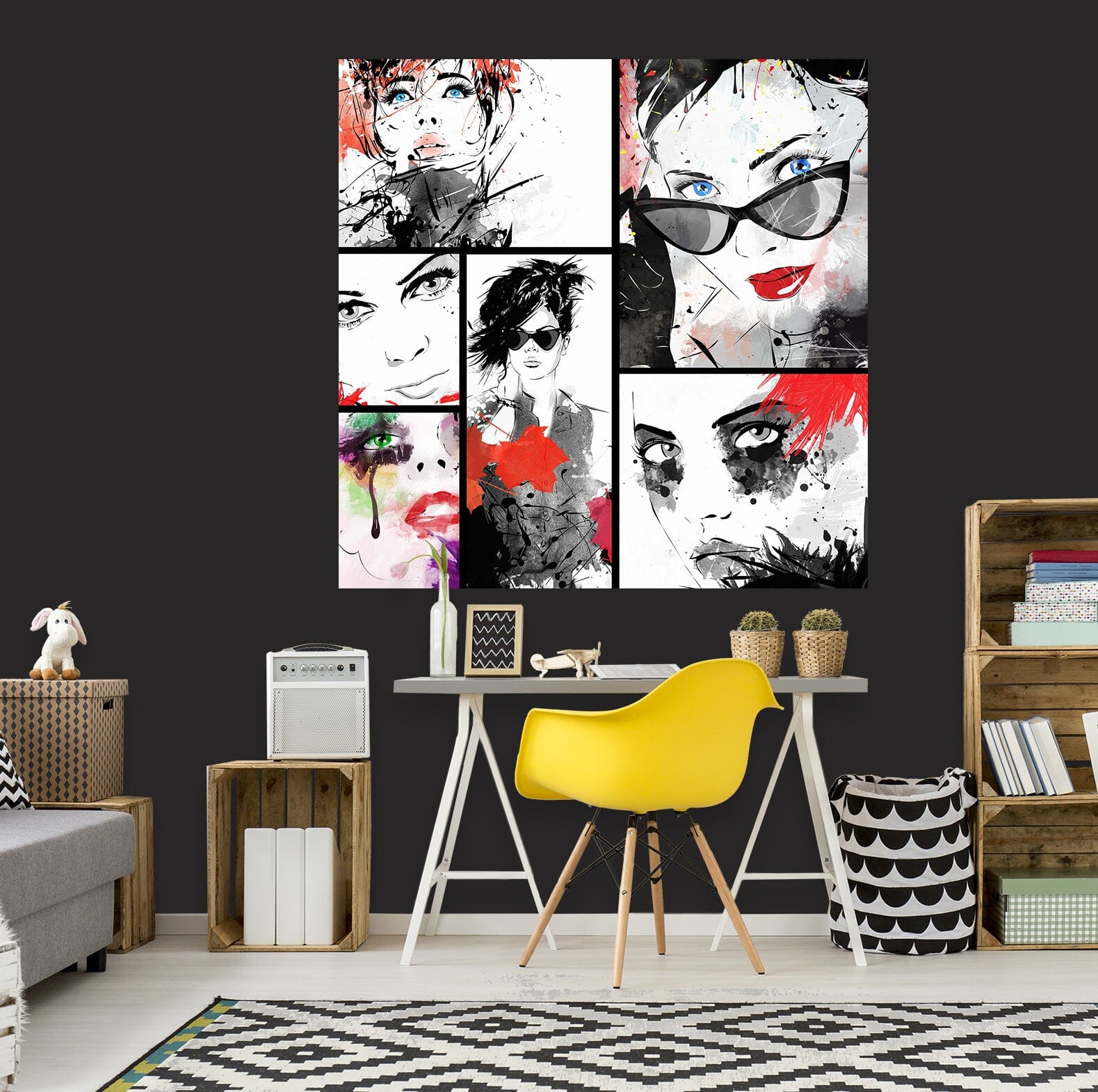 3D Sunglasses Woman 1018 Wall Sticker Wallpaper AJ Wallpaper 2