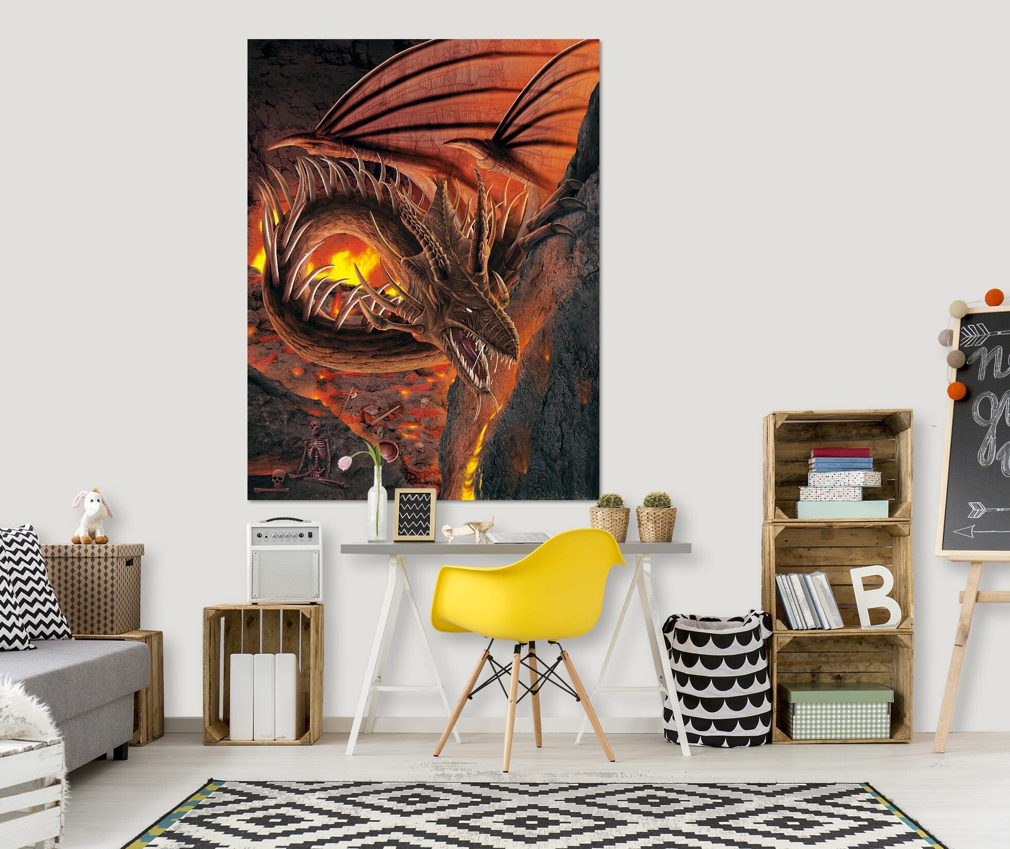 3D HellFire Dragon 042 Vincent Hie Wall Sticker Wallpaper AJ Wallpaper 2