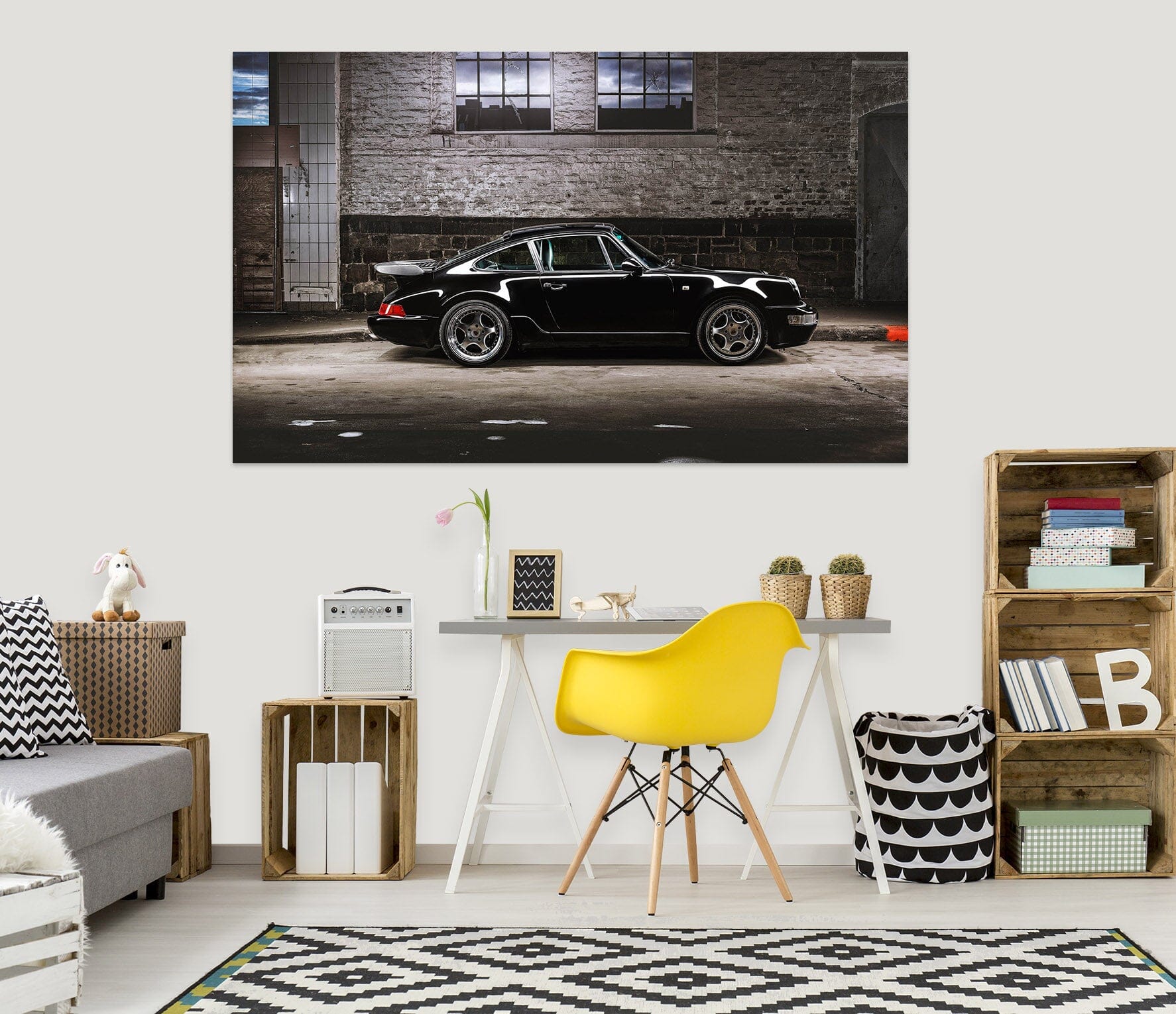 3D Black Luxury Car 1087 Wall Sticker Wallpaper AJ Wallpaper 2