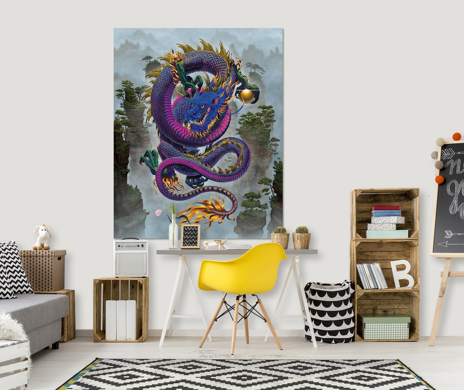 3D Good Fortune Dragon Def 040 Vincent Hie Wall Sticker Wallpaper AJ Wallpaper 2