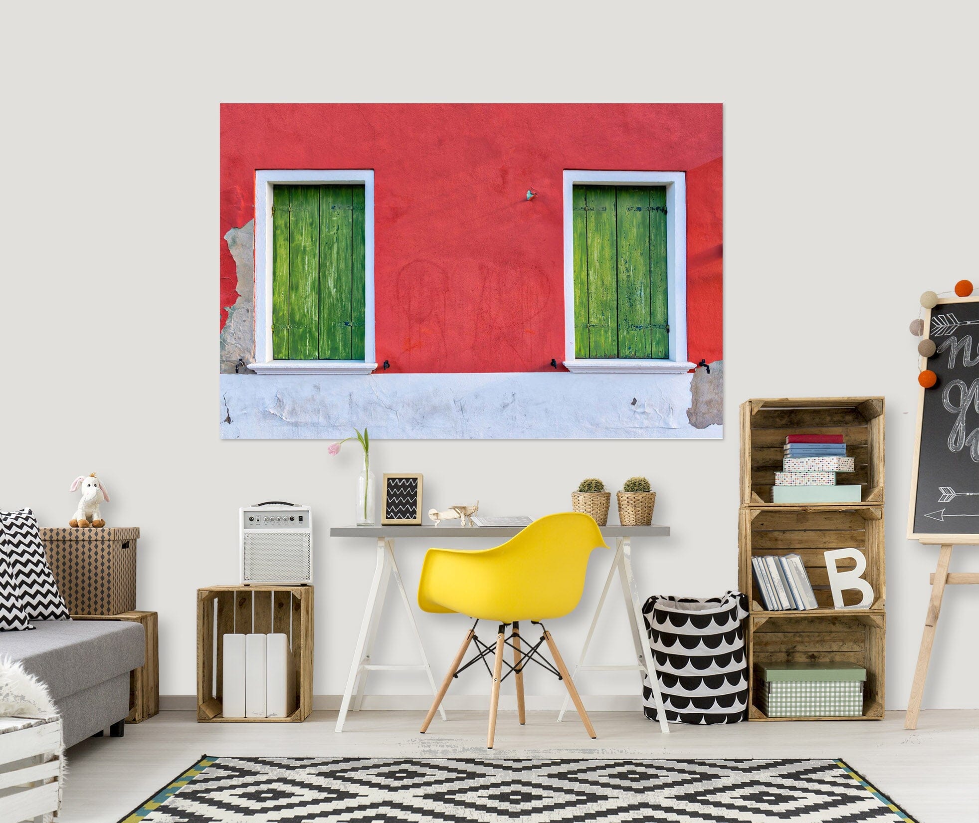 3D Green Door 153 Marco Carmassi Wall Sticker Wallpaper AJ Wallpaper 2