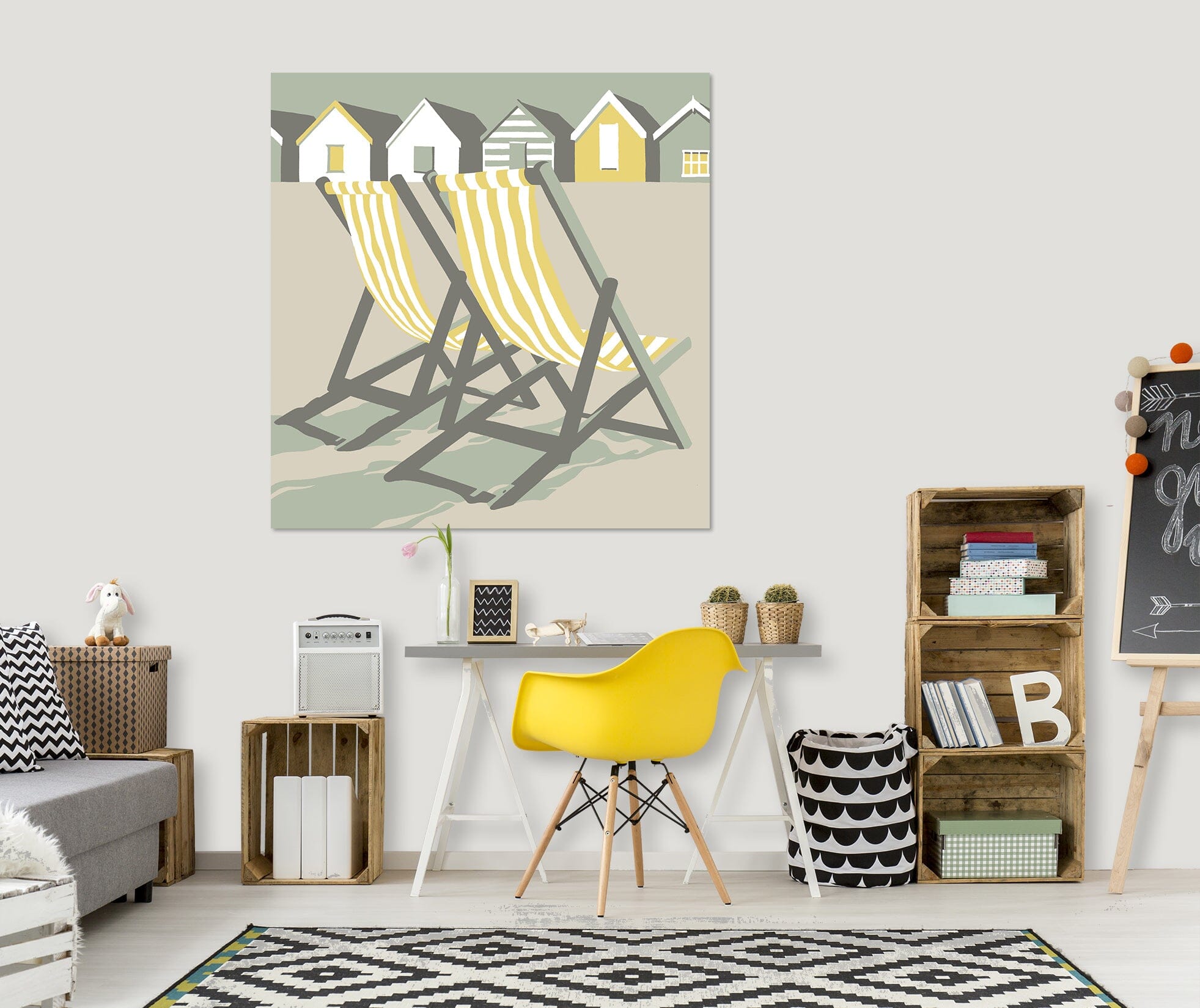 3D Southwold Deckchairs 061 Steve Read Wall Sticker Wallpaper AJ Wallpaper 2
