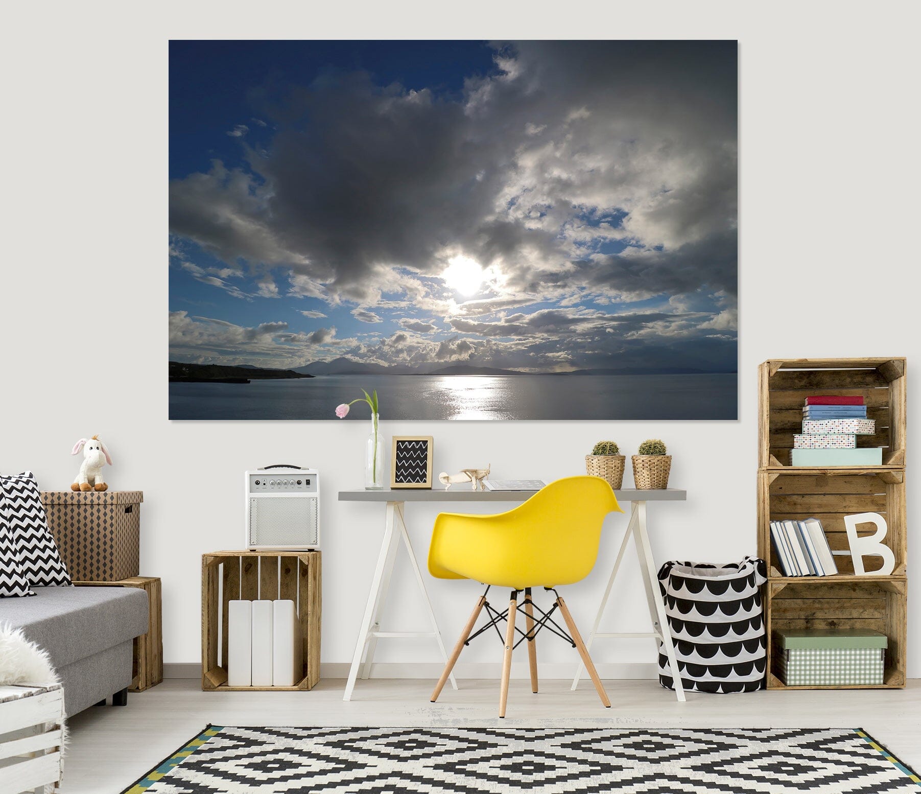 3D Sunny Clouds 125 Jerry LoFaro Wall Sticker Wallpaper AJ Wallpaper 2