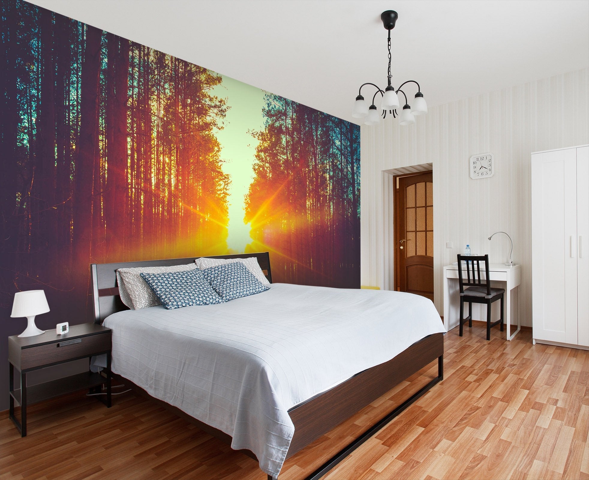 3D sunshine in the forest 09 Wall Murals Wallpaper AJ Wallpaper
