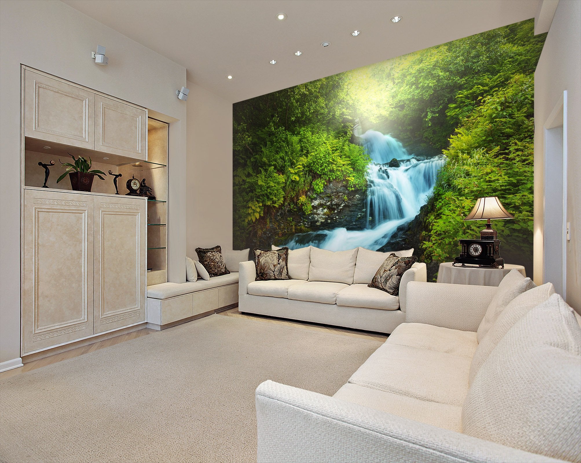 3D waterfall in the forest 25 Wall Murals Wallpaper AJ Wallpaper