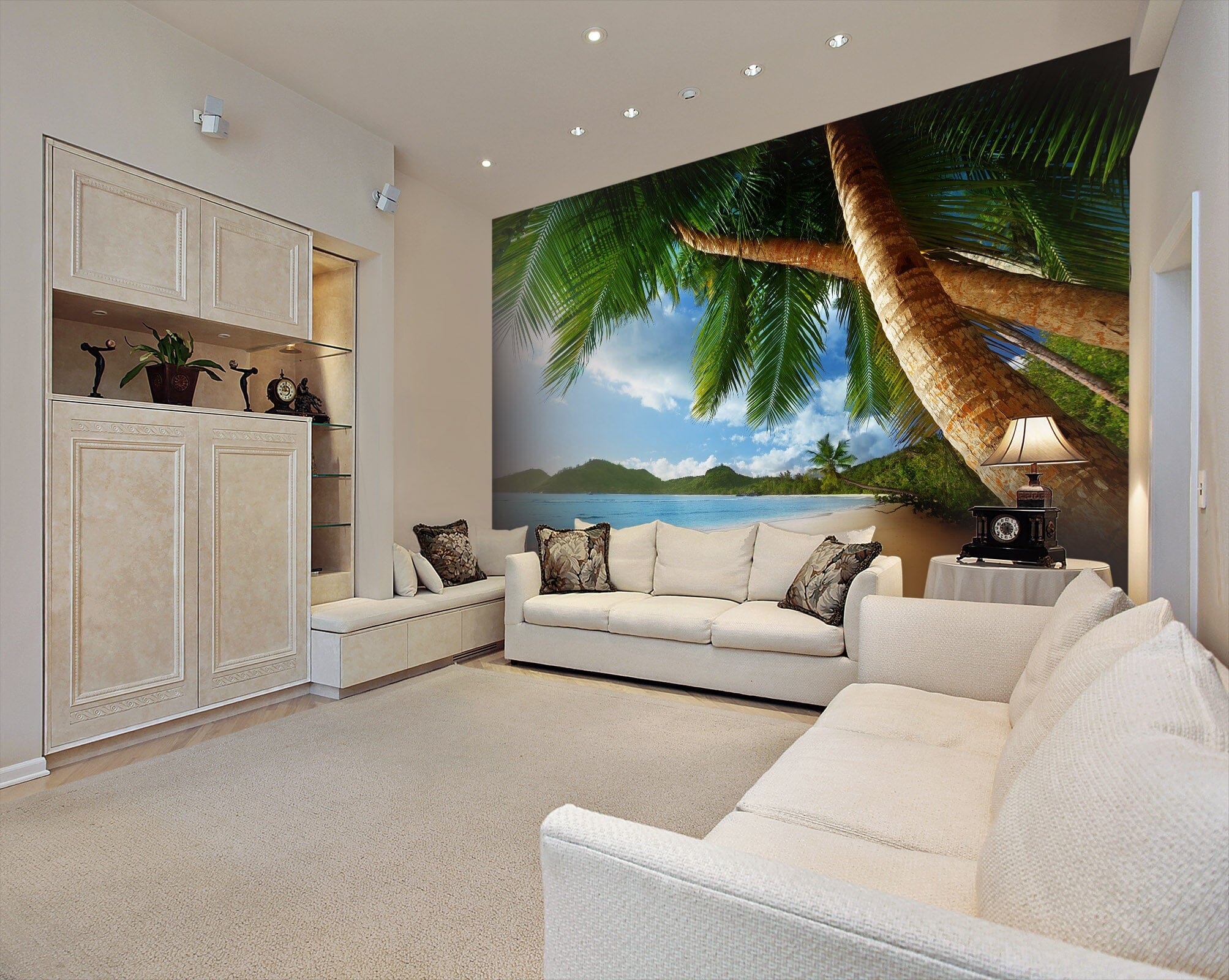 3D Beach Tree 022 Wall Murals Wallpaper AJ Wallpaper 2
