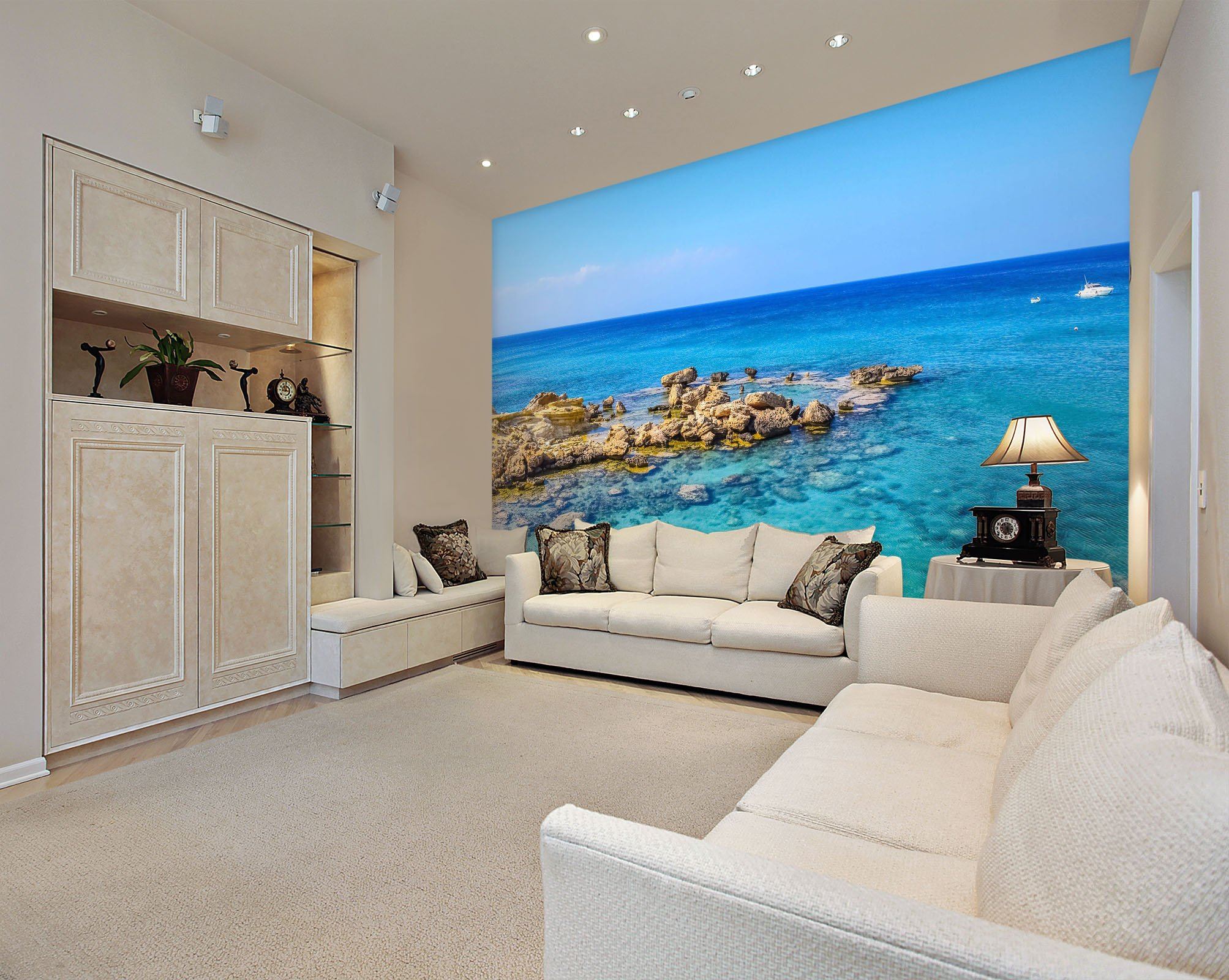 3D Azure Sea Stones 23 Wall Murals Wallpaper AJ Wallpaper 2