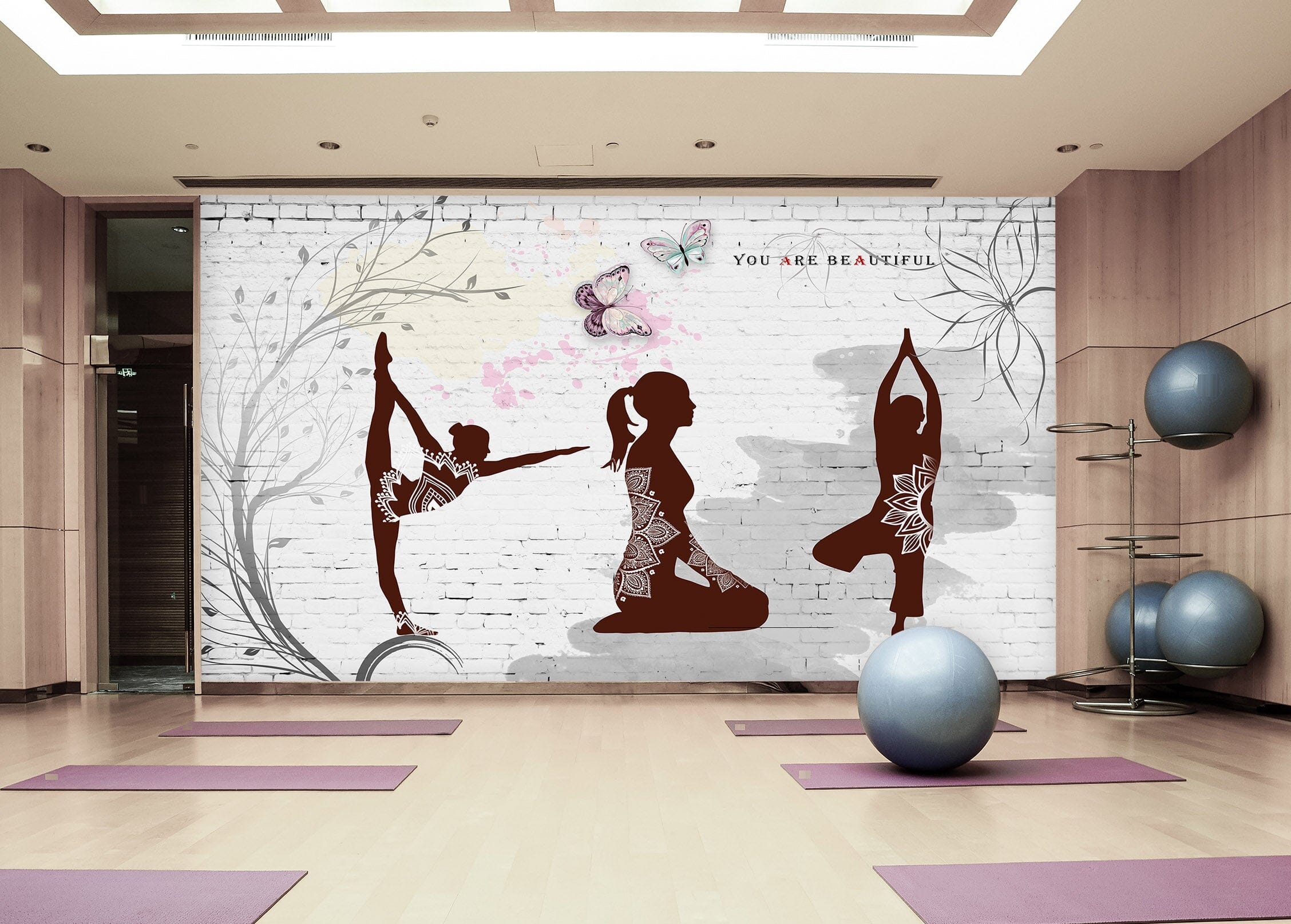 3D Yoga Girl 037 Wall Murals Wallpaper AJ Wallpaper 2