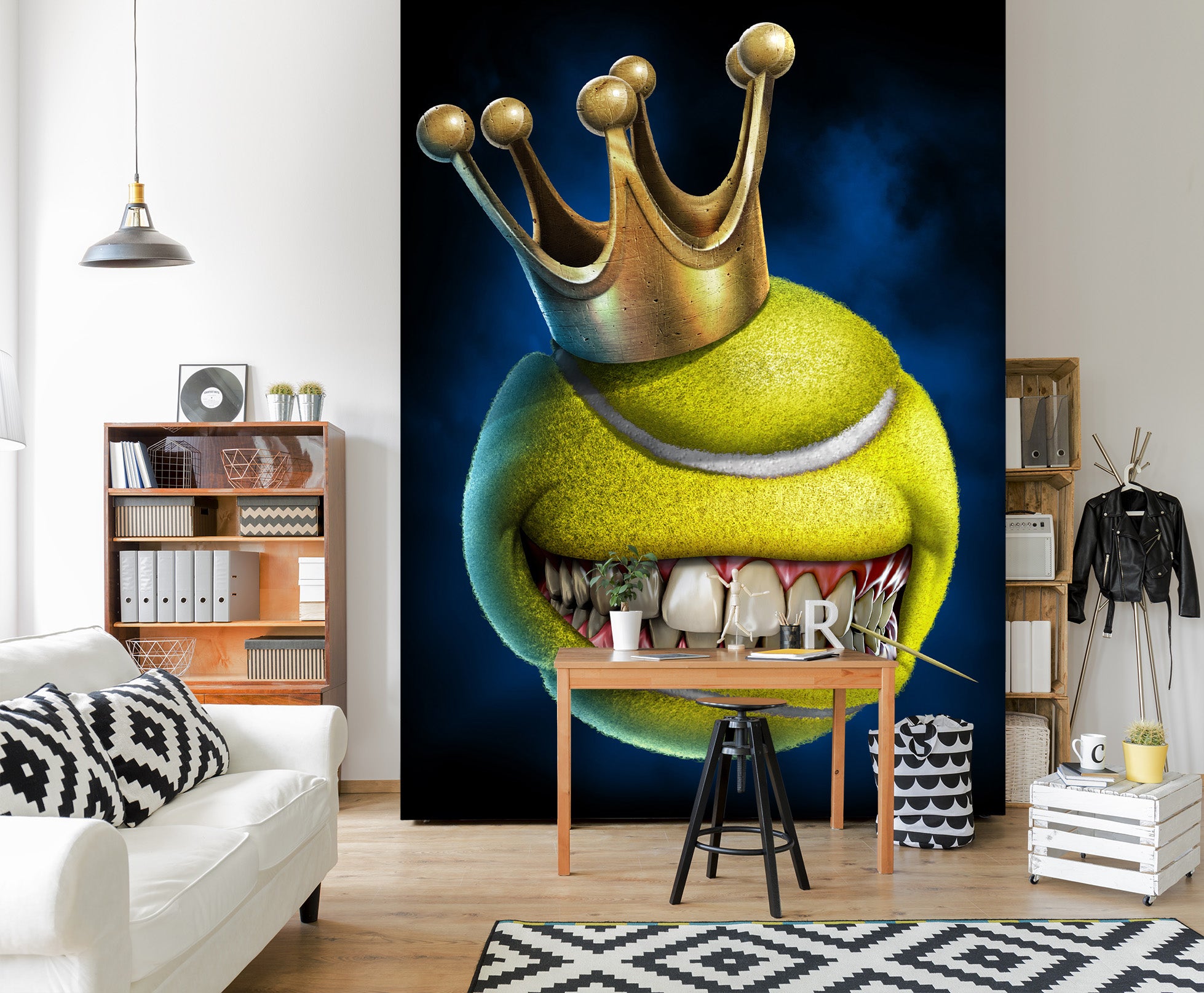 3D Crown Teeth Tennis 5012 Tom Wood Wall Mural Wall Murals