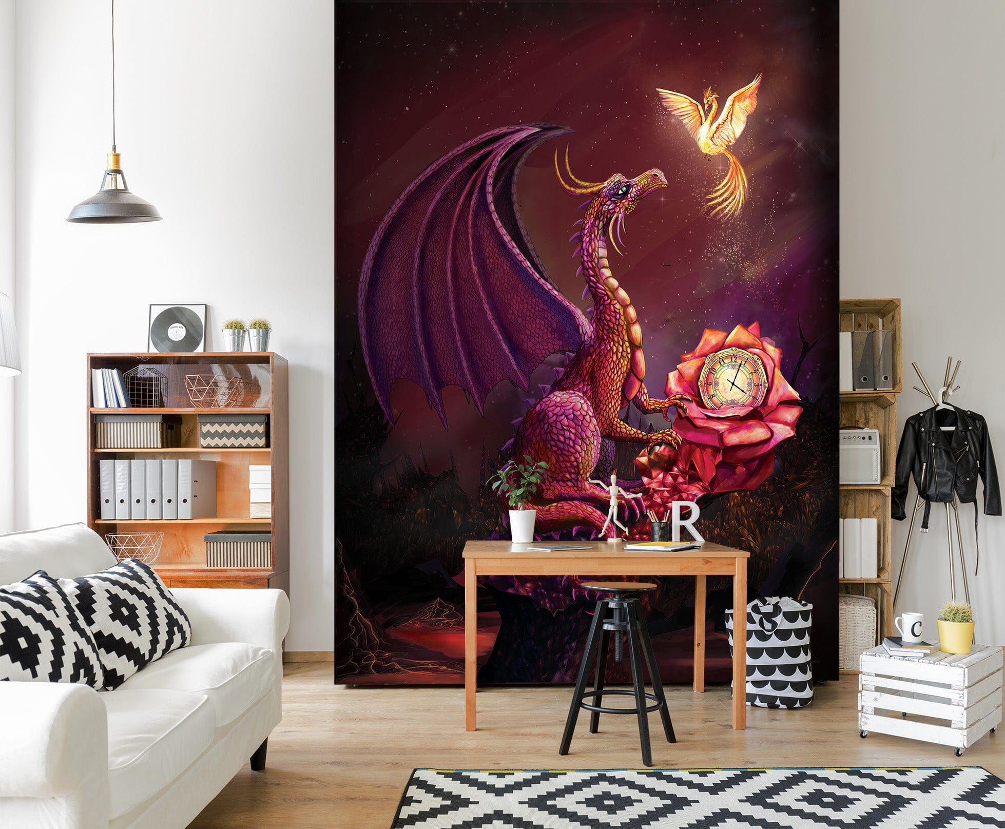 3D Flying Dragon 1423 Rose Catherine Khan Wall Mural Wall Murals Wallpaper AJ Wallpaper 2