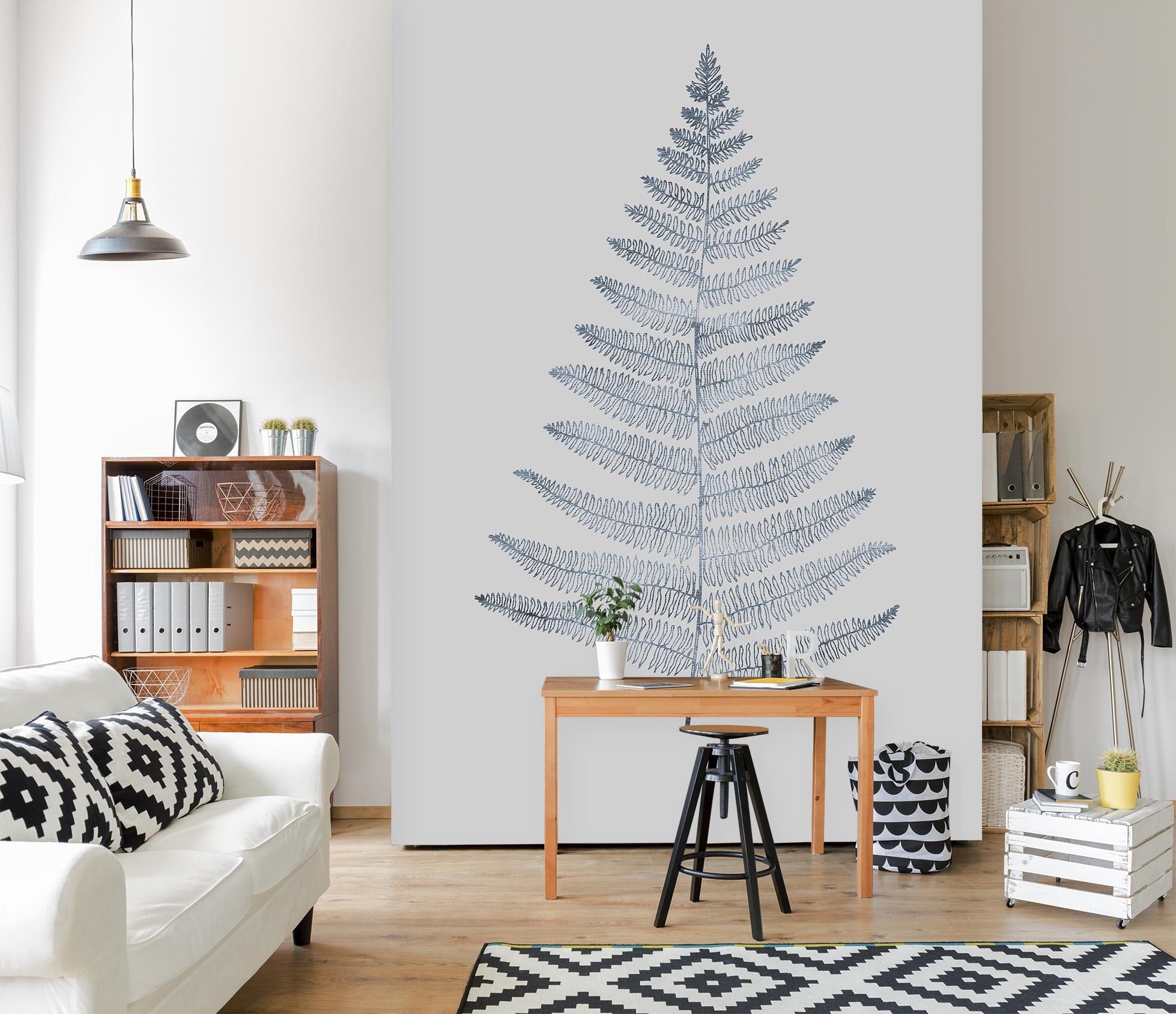 3D Silver Leaves 1418 Boris Draschoff Wall Mural Wall Murals Wallpaper AJ Wallpaper 2