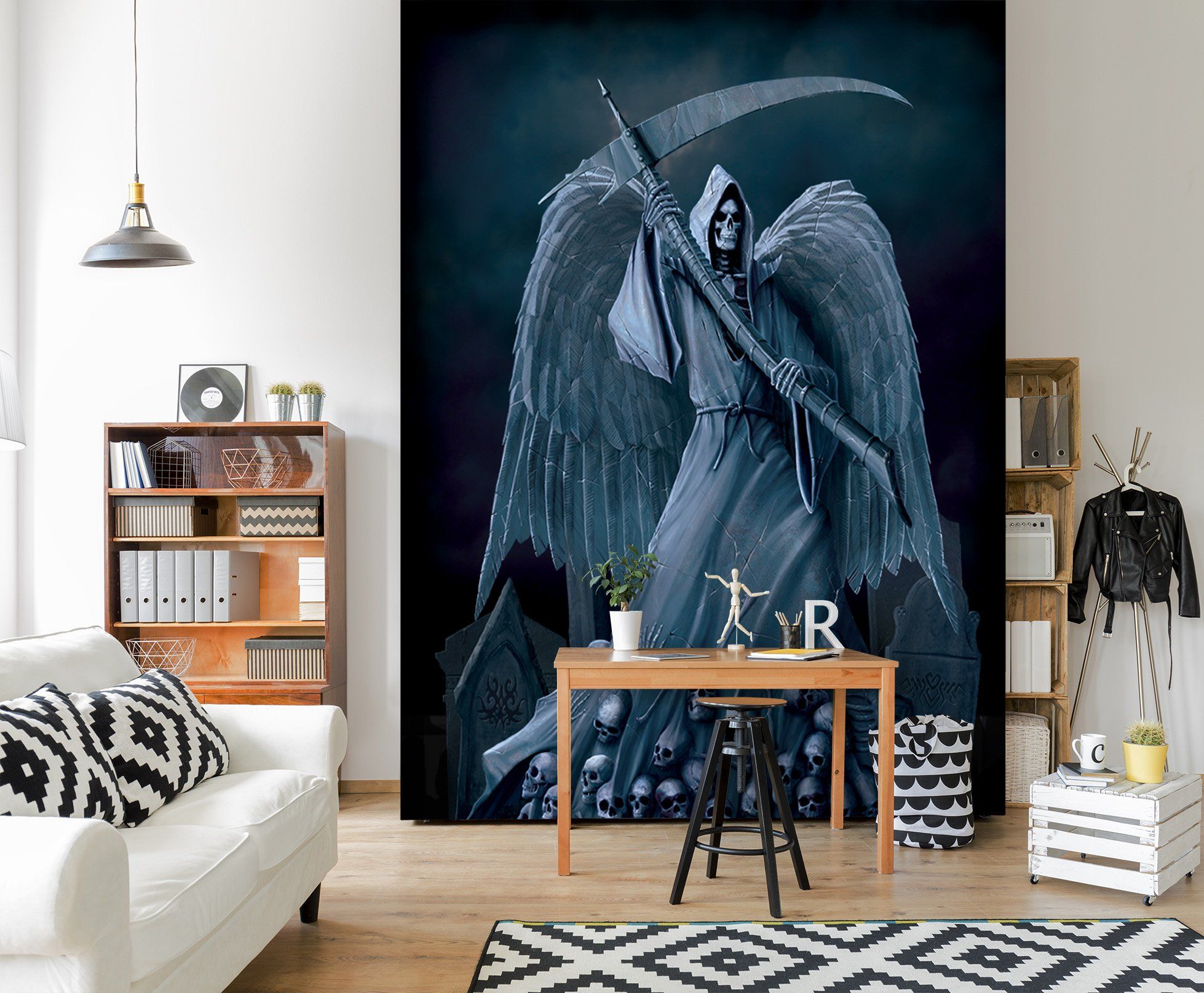 3D Black Angel 1506 Wall Murals Exclusive Designer Vincent Wallpaper AJ Wallpaper 2