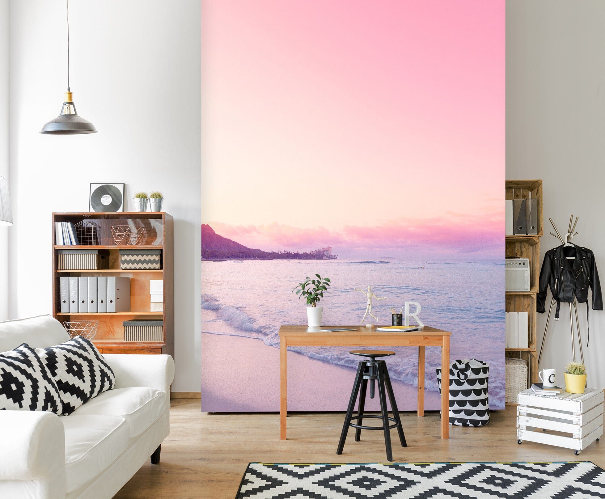 3D Pink Sunset 1303 Noirblanc777 Wall Mural Wall Murals Wallpaper AJ Wallpaper 2