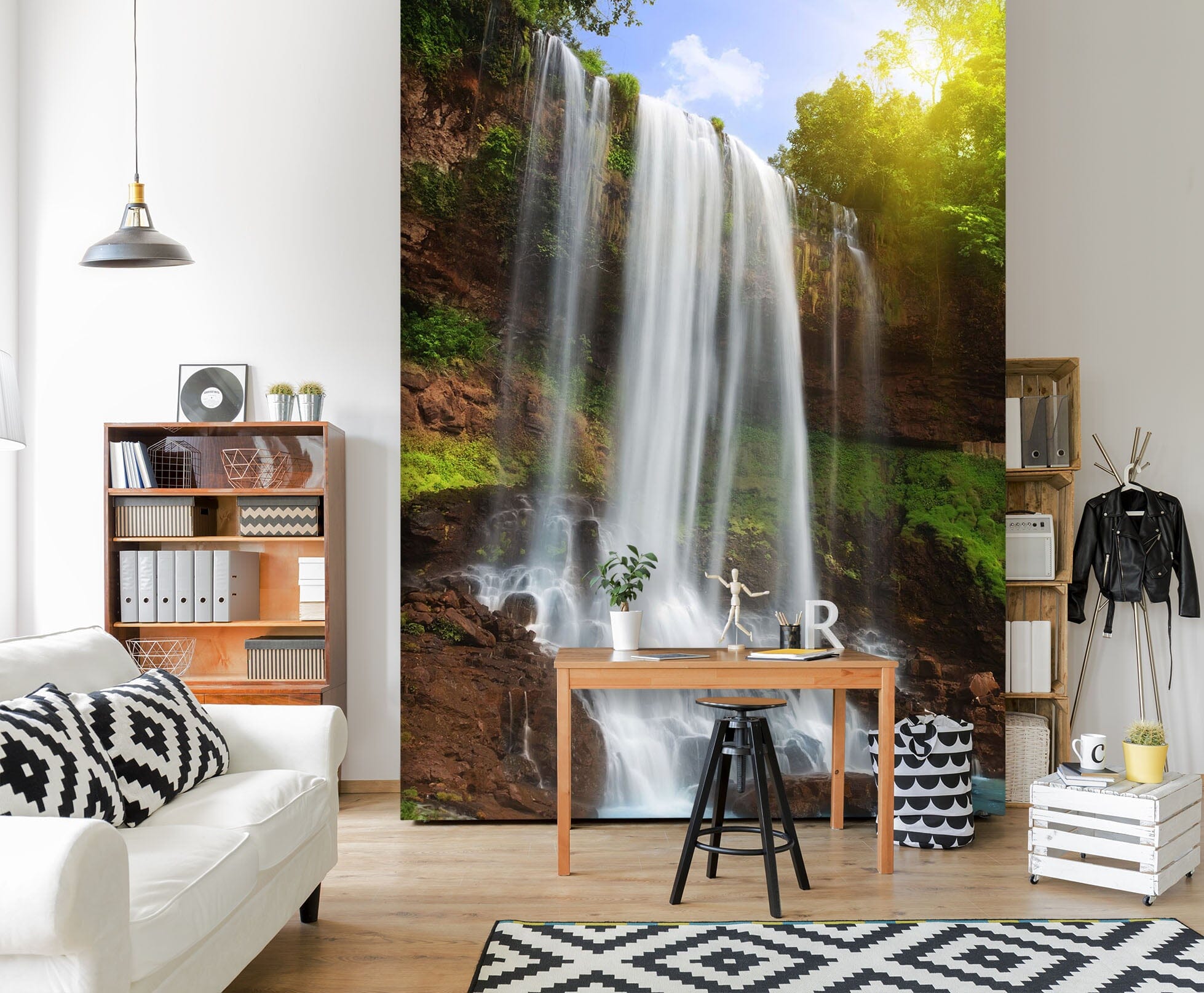3D Long Waterfall 860 Wall Murals Wallpaper AJ Wallpaper 2