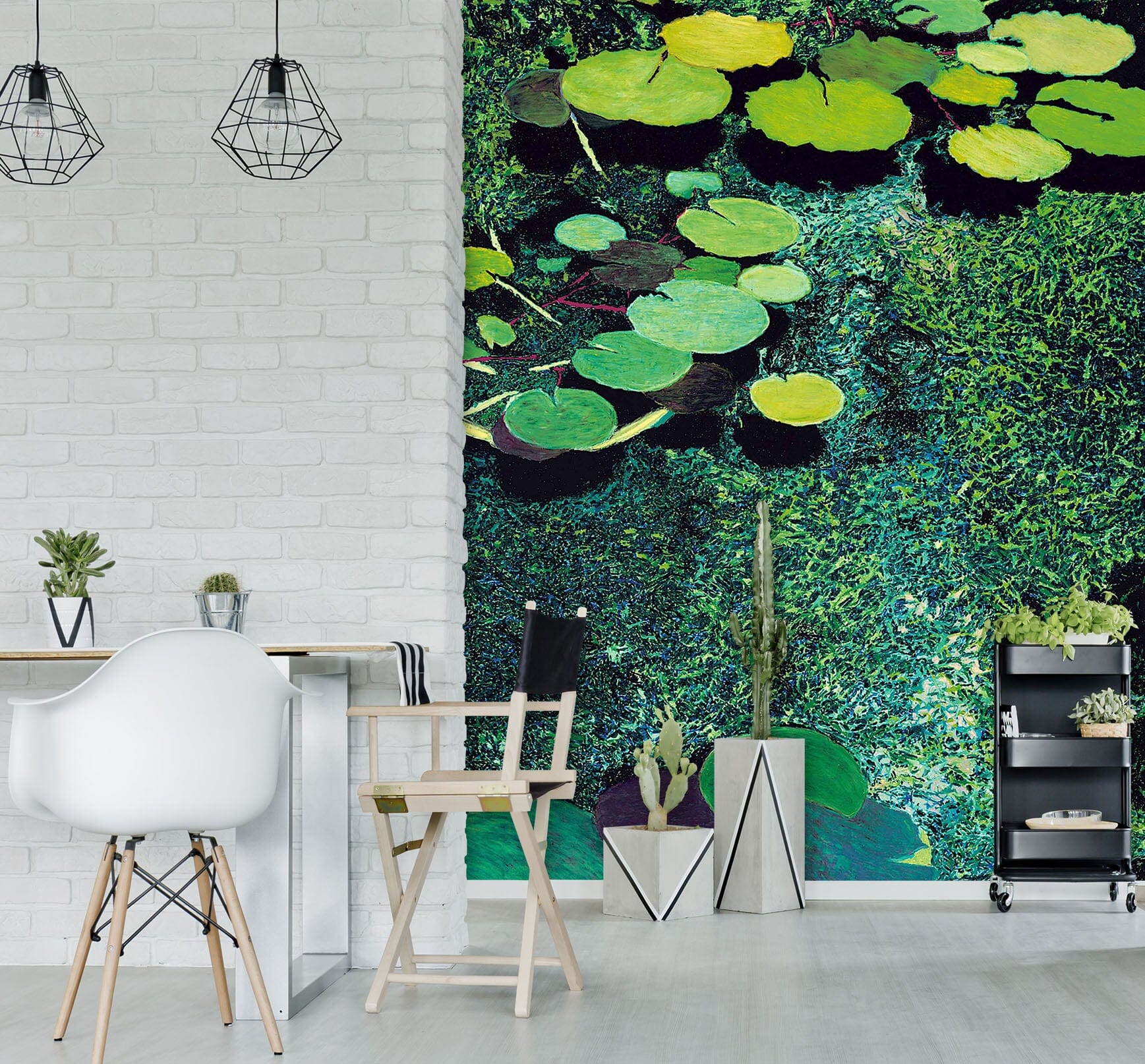 3D Green Shimmering Pond 1402 Allan P. Friedlander Wall Mural Wall Murals Wallpaper AJ Wallpaper 2
