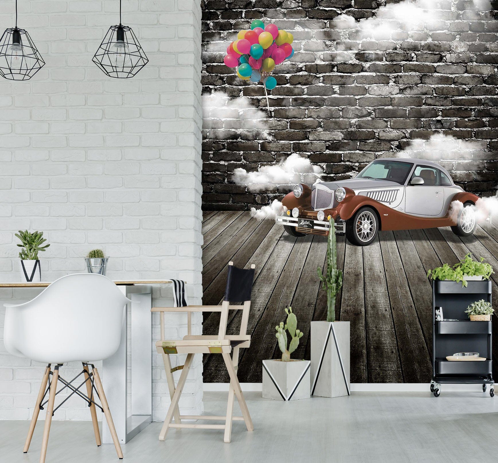 3D Colorful Balloon Car 106 Wall Murals Wallpaper AJ Wallpaper 2