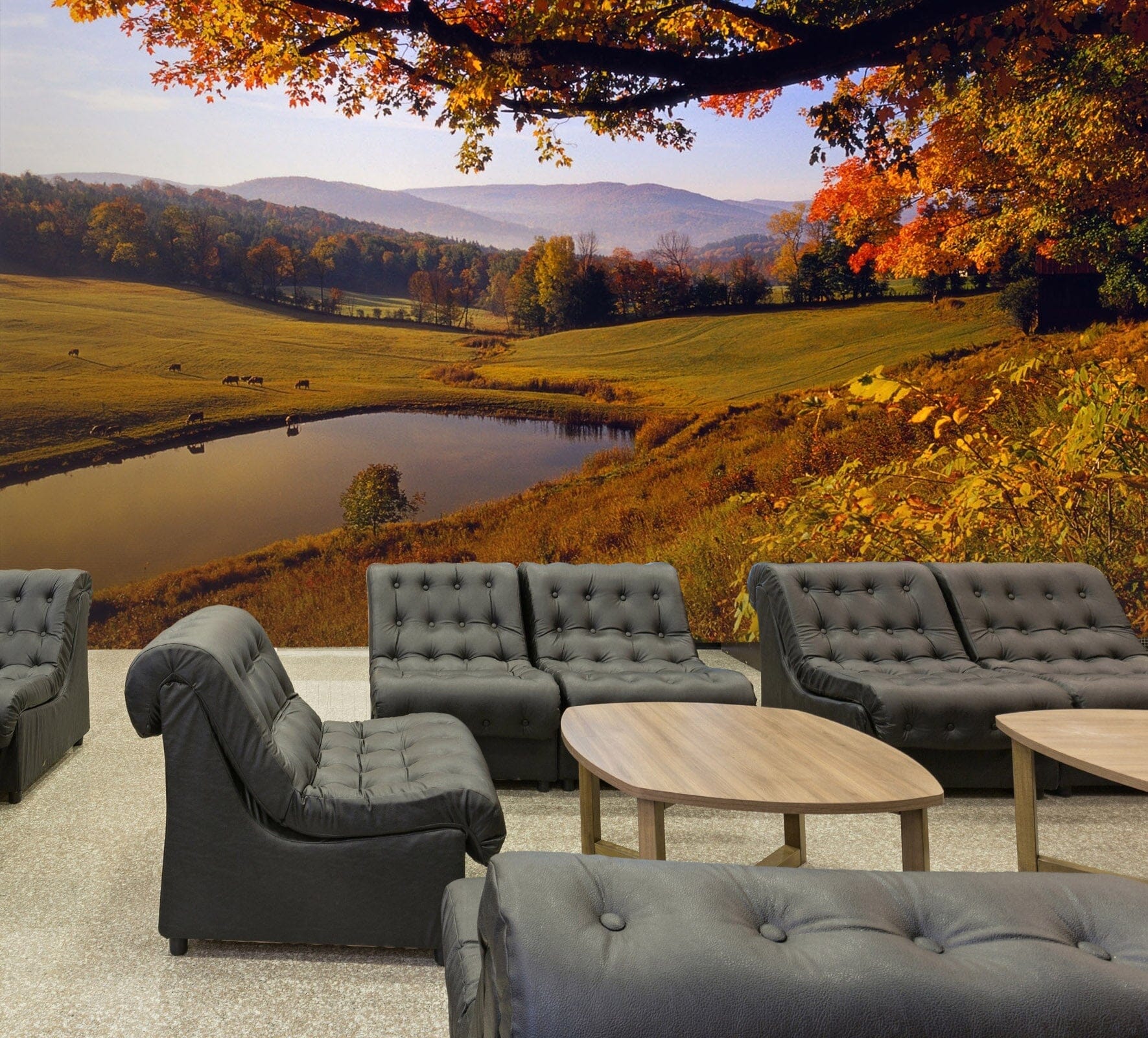 3D Autumn Lake Maple 186 Wall Murals Wallpaper AJ Wallpaper 2