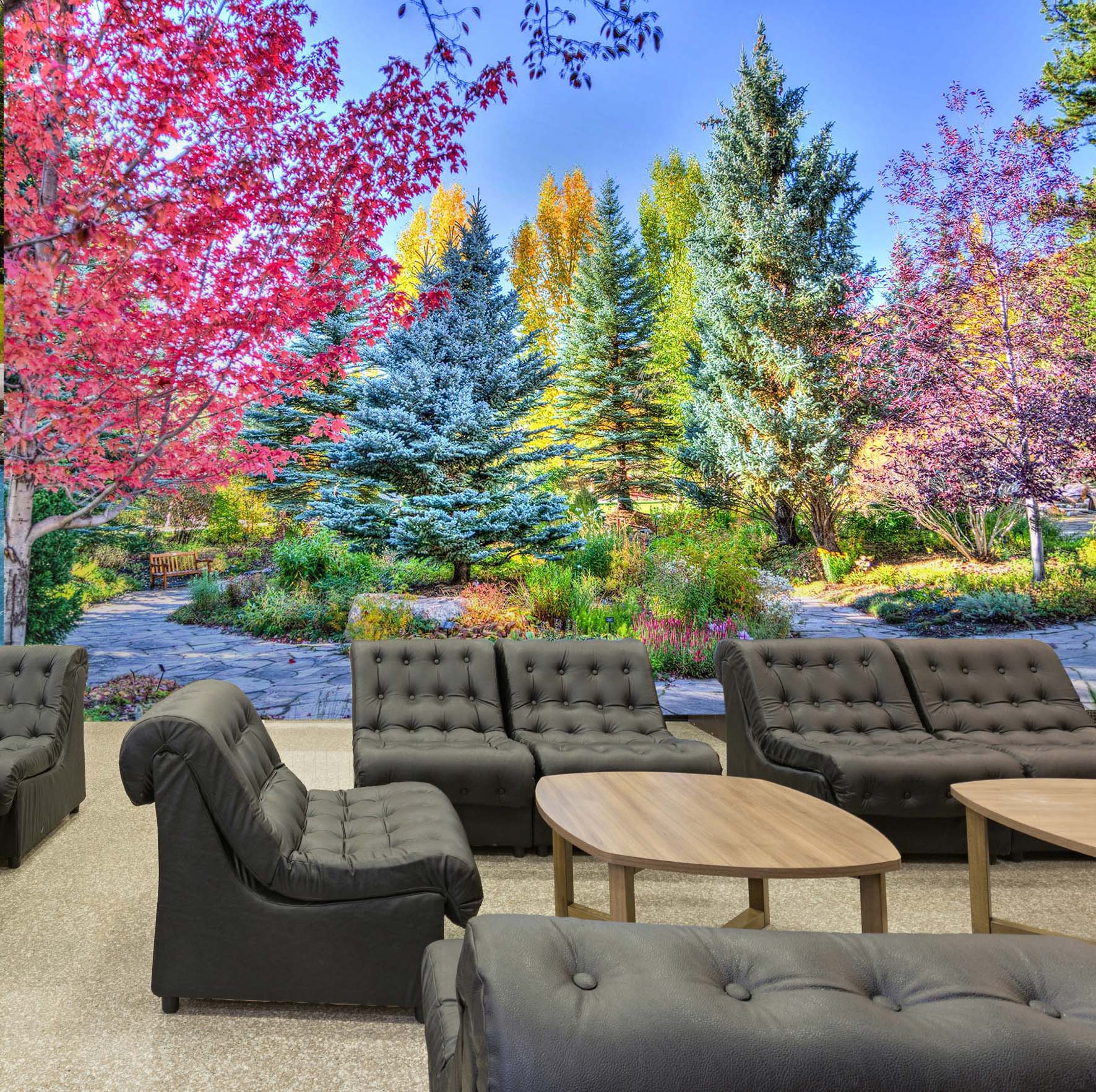 3D Park Plant Chair 47 Wall Murals Wallpaper AJ Wallpaper 2