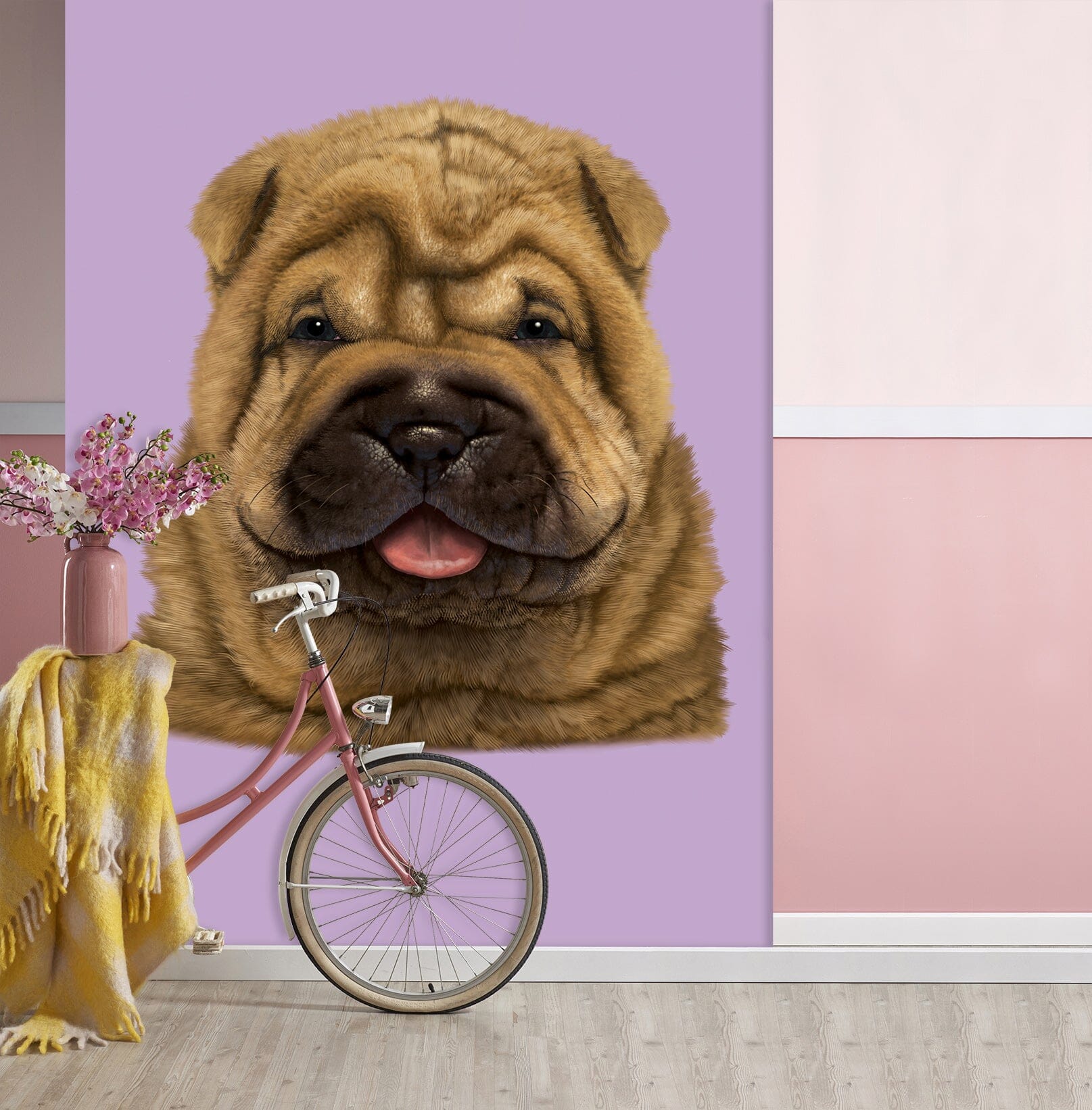 3D Wrinkle Dog 1547 Wall Murals Exclusive Designer Vincent Wallpaper AJ Wallpaper 2