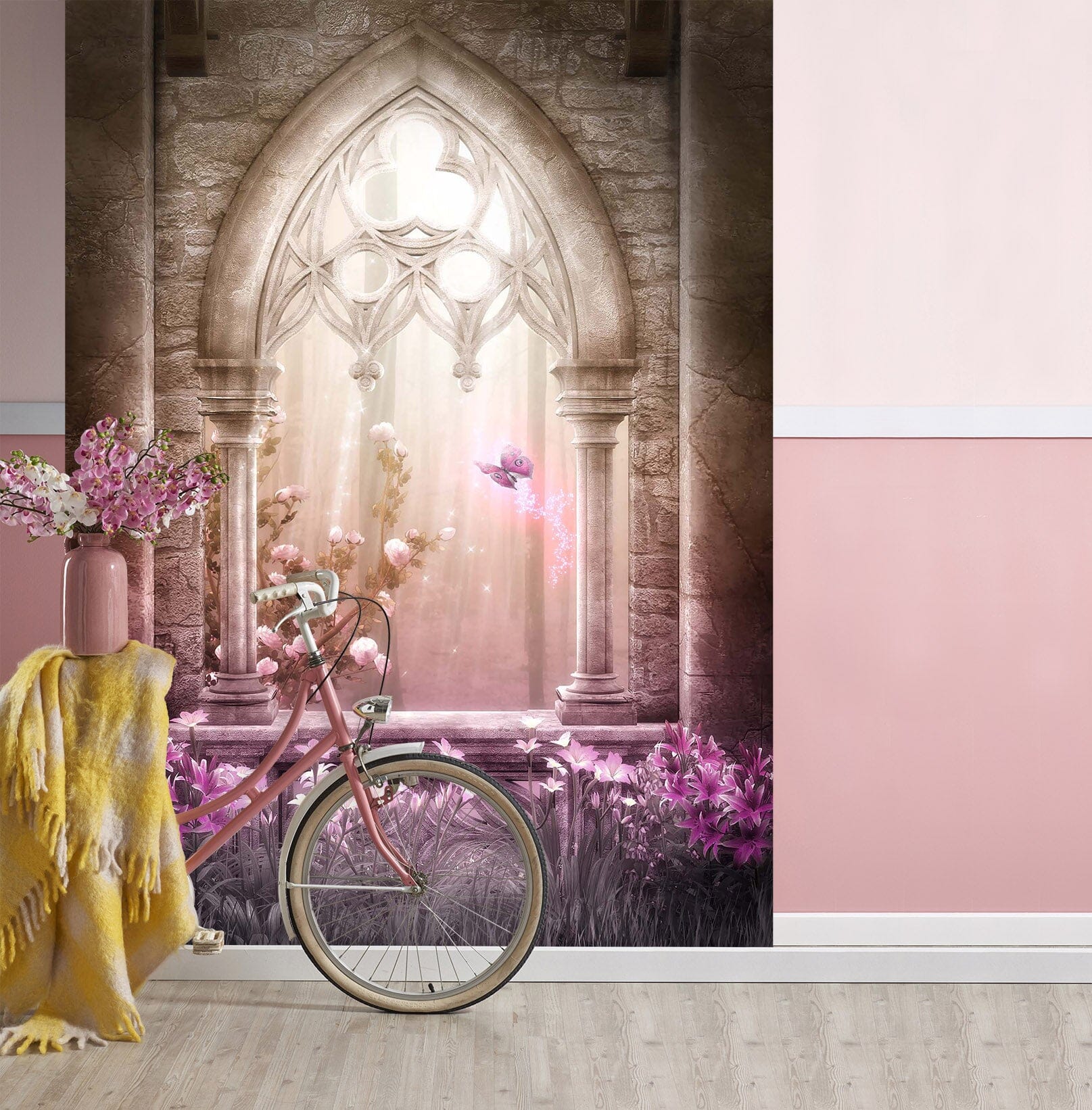 3D Fantasy Pink Arch 078 Wall Murals Wallpaper AJ Wallpaper 2
