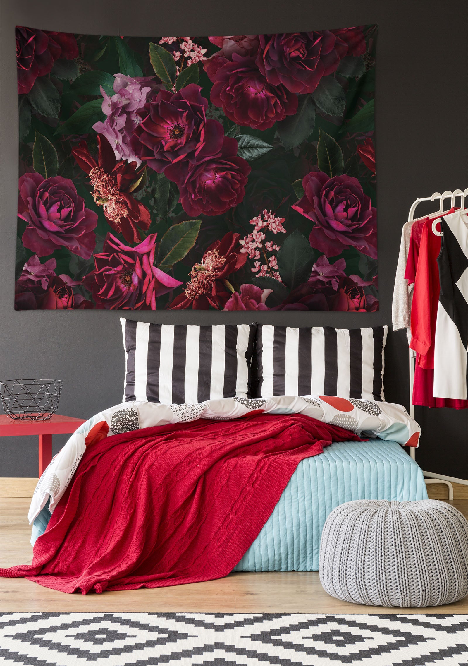 3D Crimson Flower 5332 Uta Naumann Tapestry Hanging Cloth Hang