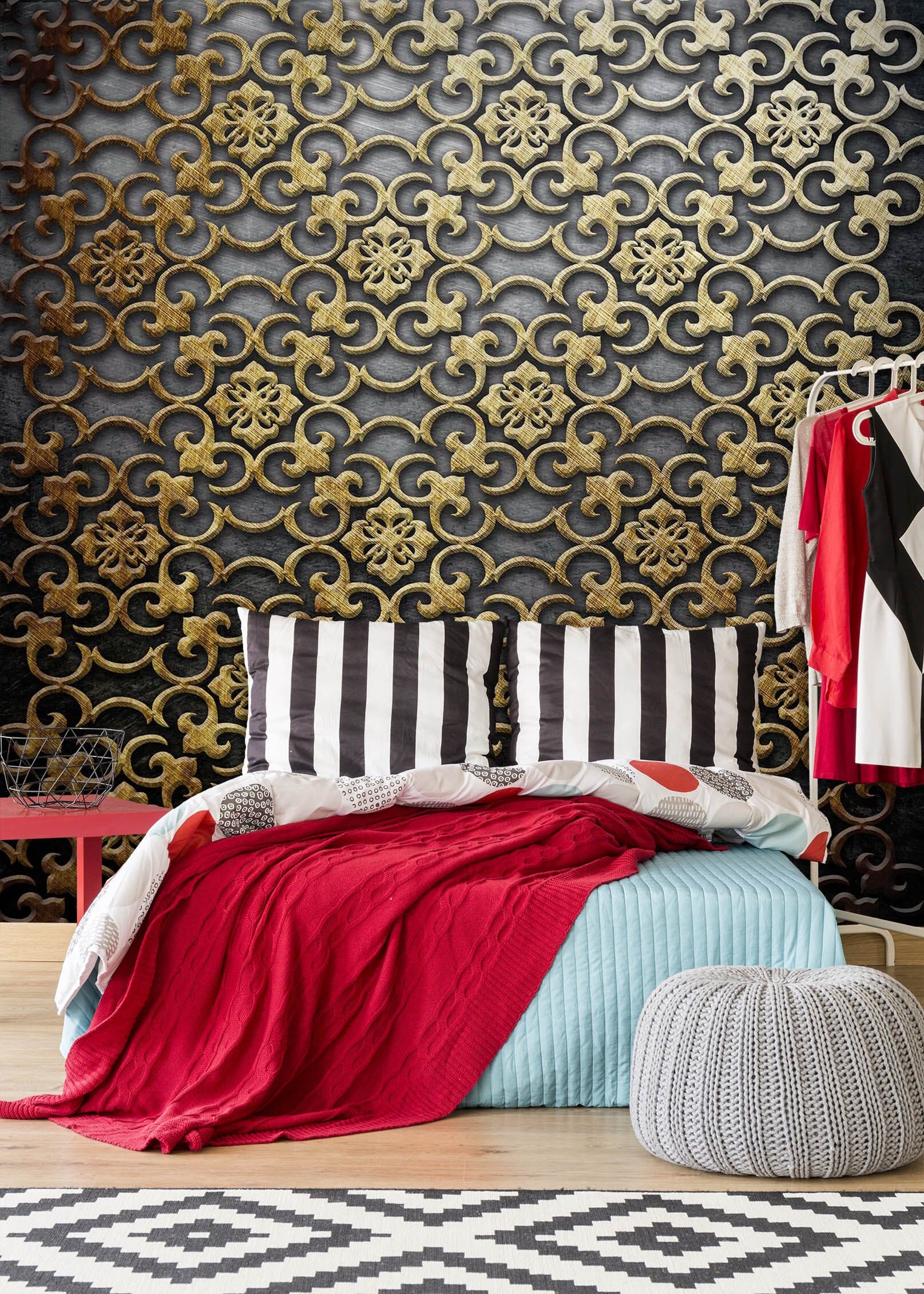 3D Golden Pattern 1715 Wall Murals Wallpaper AJ Wallpaper 2