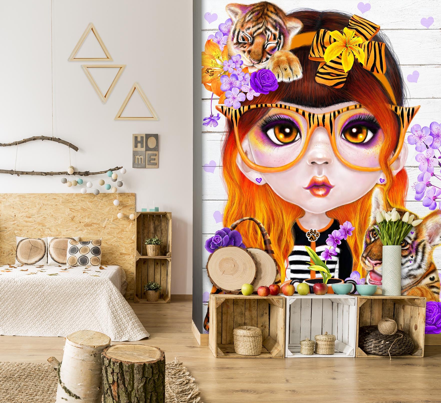 3D Cute Headband Girl 8475 Sheena Pike Wall Mural Wall Murals