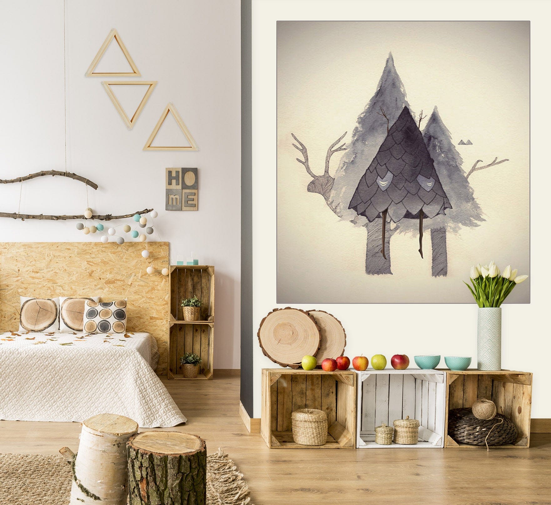 3D Grey Pine 050 Wall Murals Wallpaper AJ Wallpaper 2