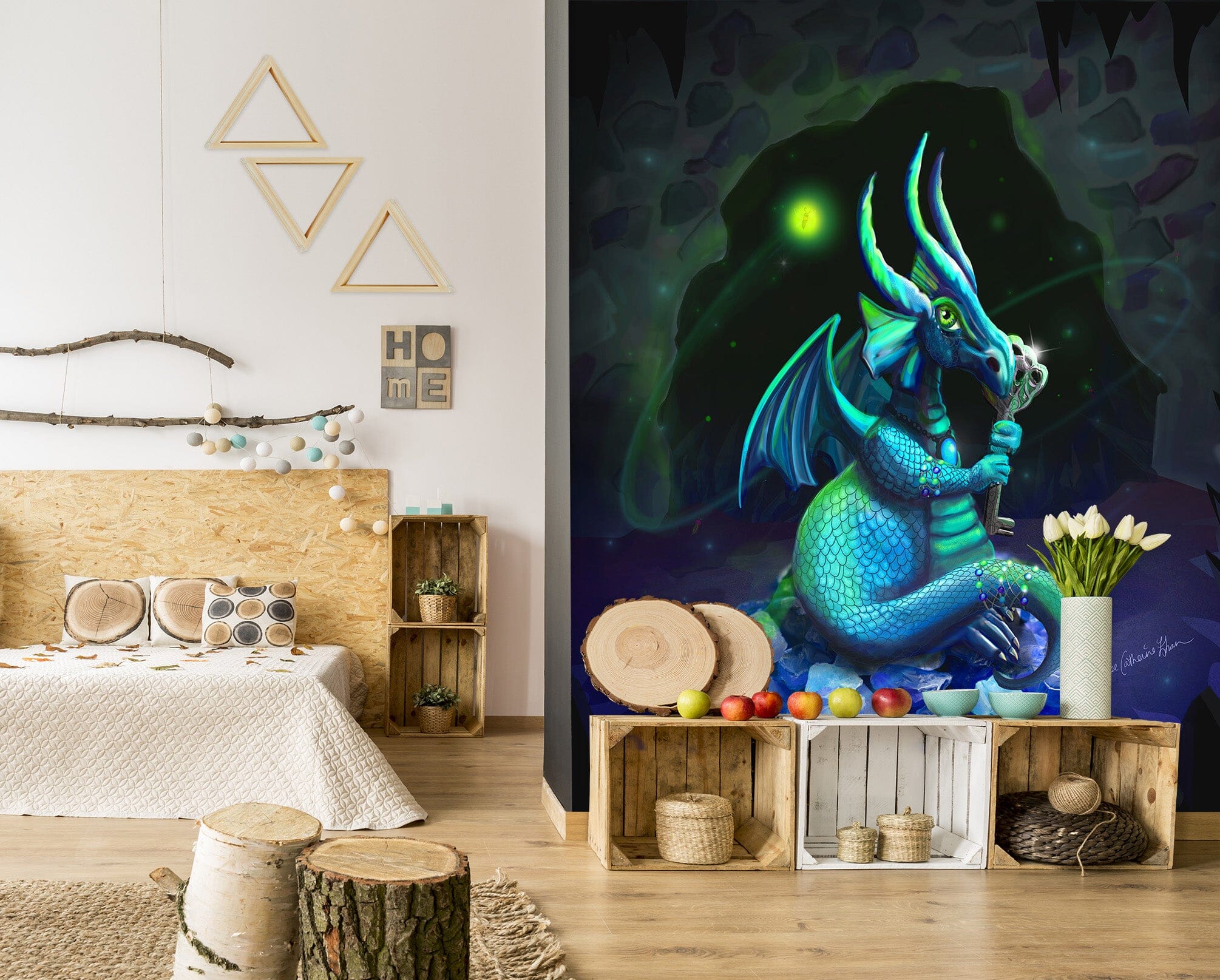 3D Cave Dragon 1402 Rose Catherine Khan Wall Mural Wall Murals Wallpaper AJ Wallpaper 2