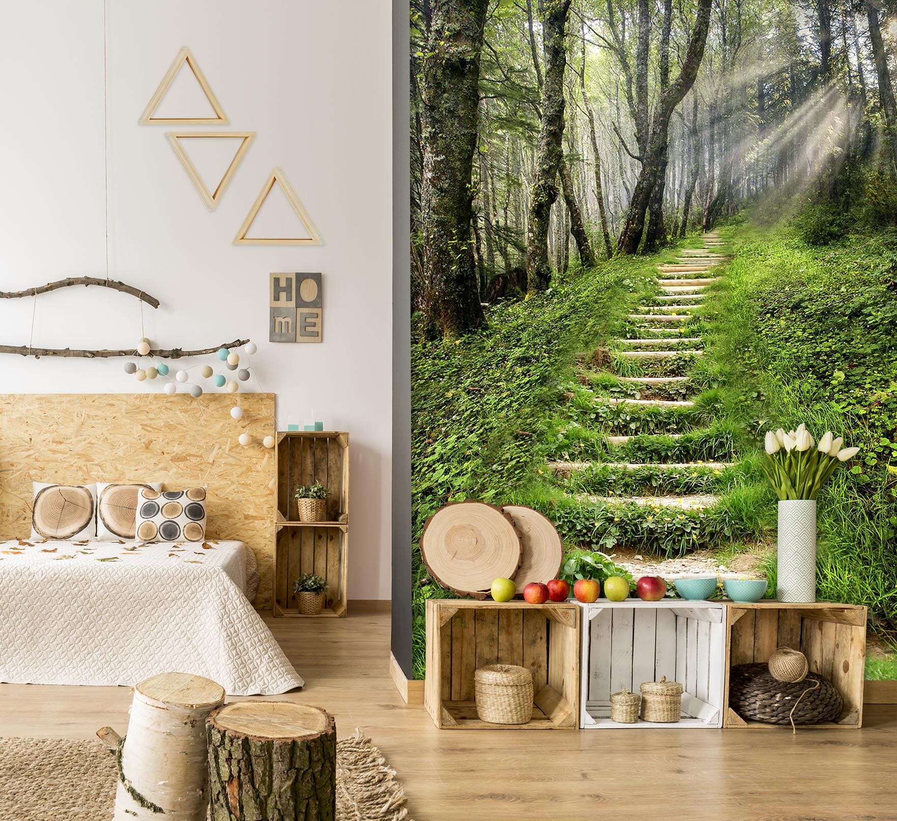 3D Stairway Woods 076 Wall Murals Wallpaper AJ Wallpaper 2
